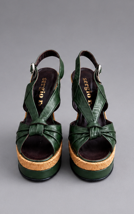 Vintage 70s Sergio Rossi Platform Wedges 38
