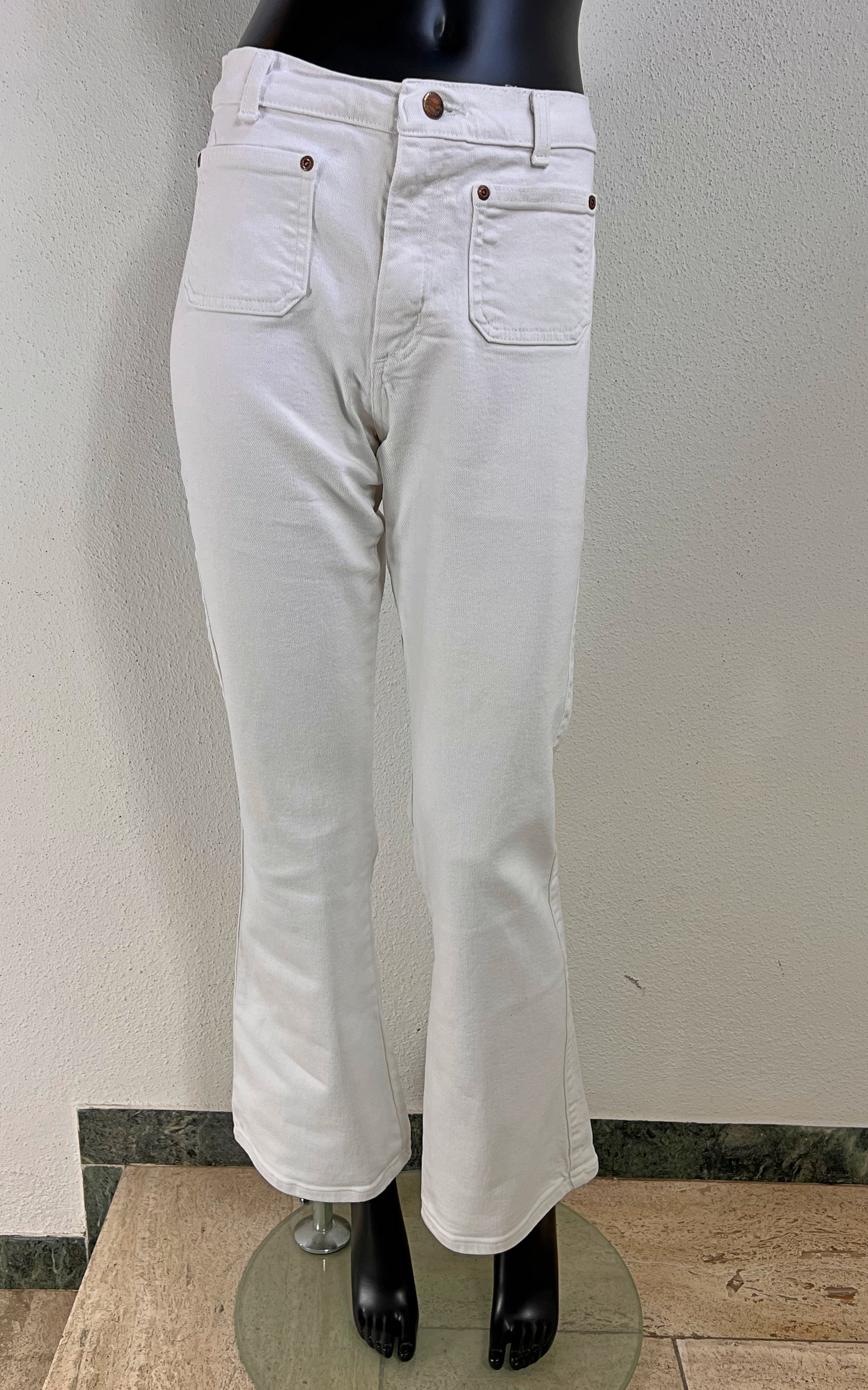 White Wrangler Flare Denim Pants