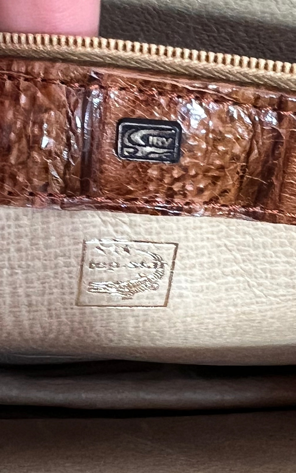 Vintage 70s Crocodile Skin Handbag