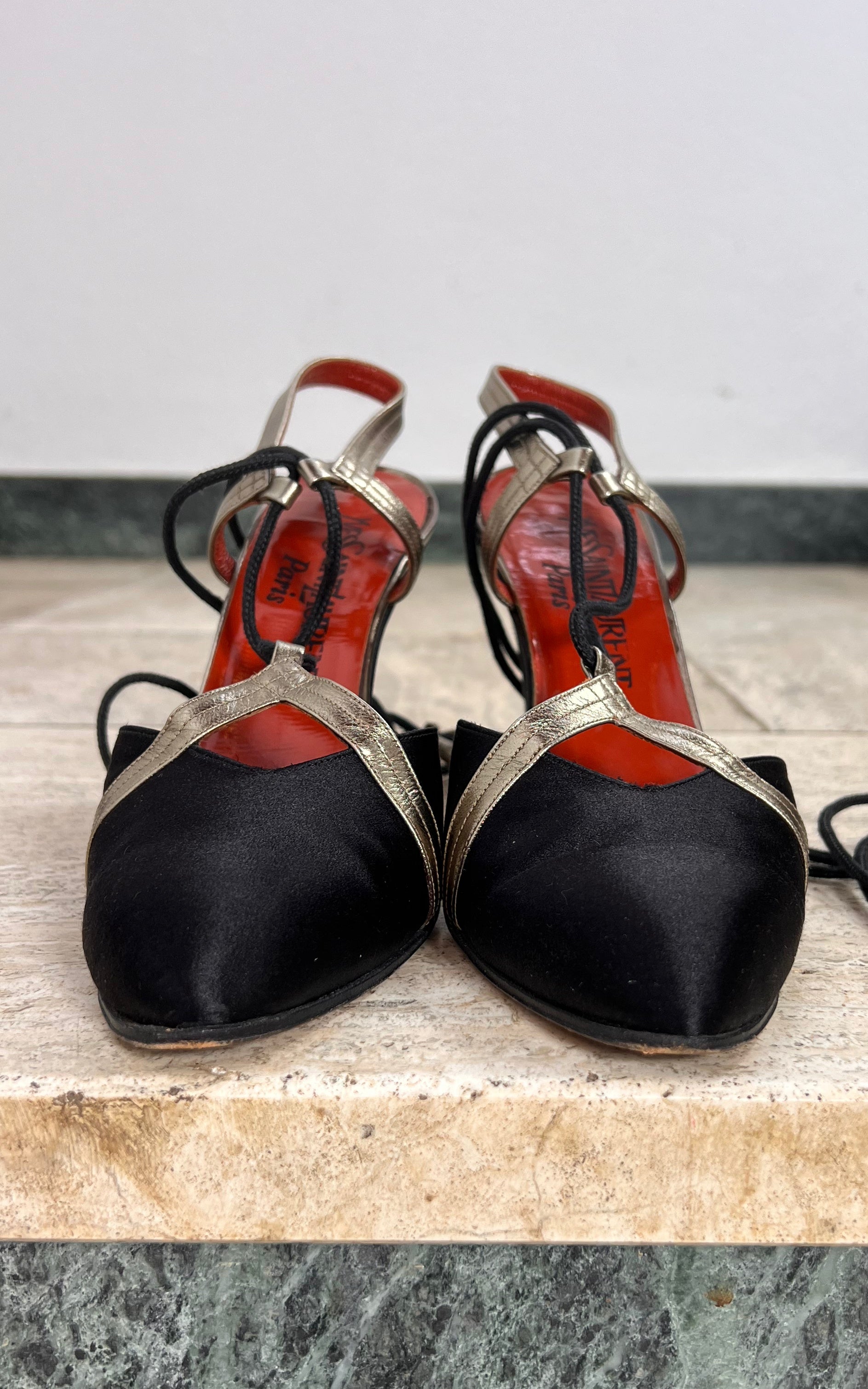 Vintage Yves Saint Laurent Silk Satin Heels 39/38
