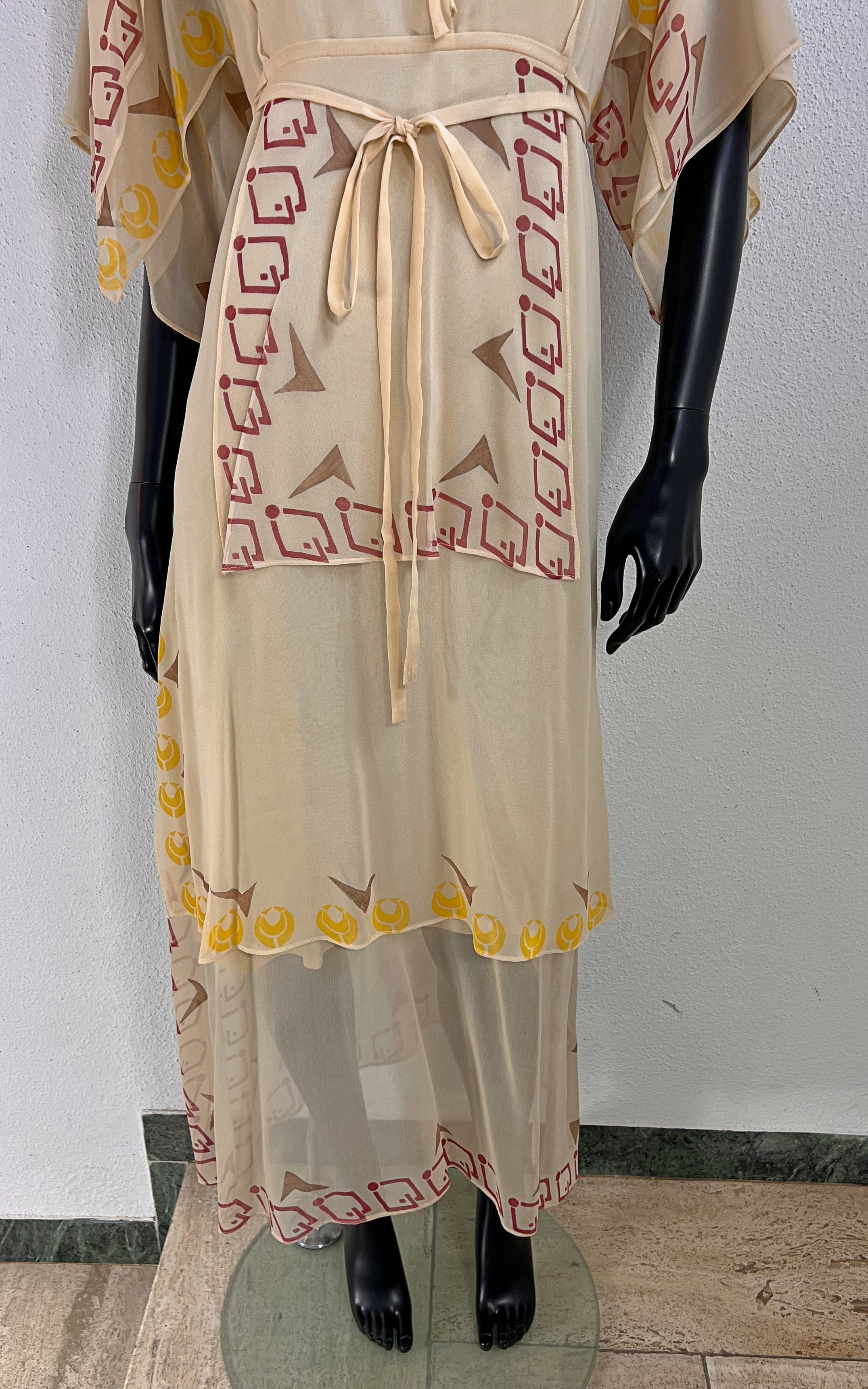 Vintage 70s Sheer Flatter Silk Dress