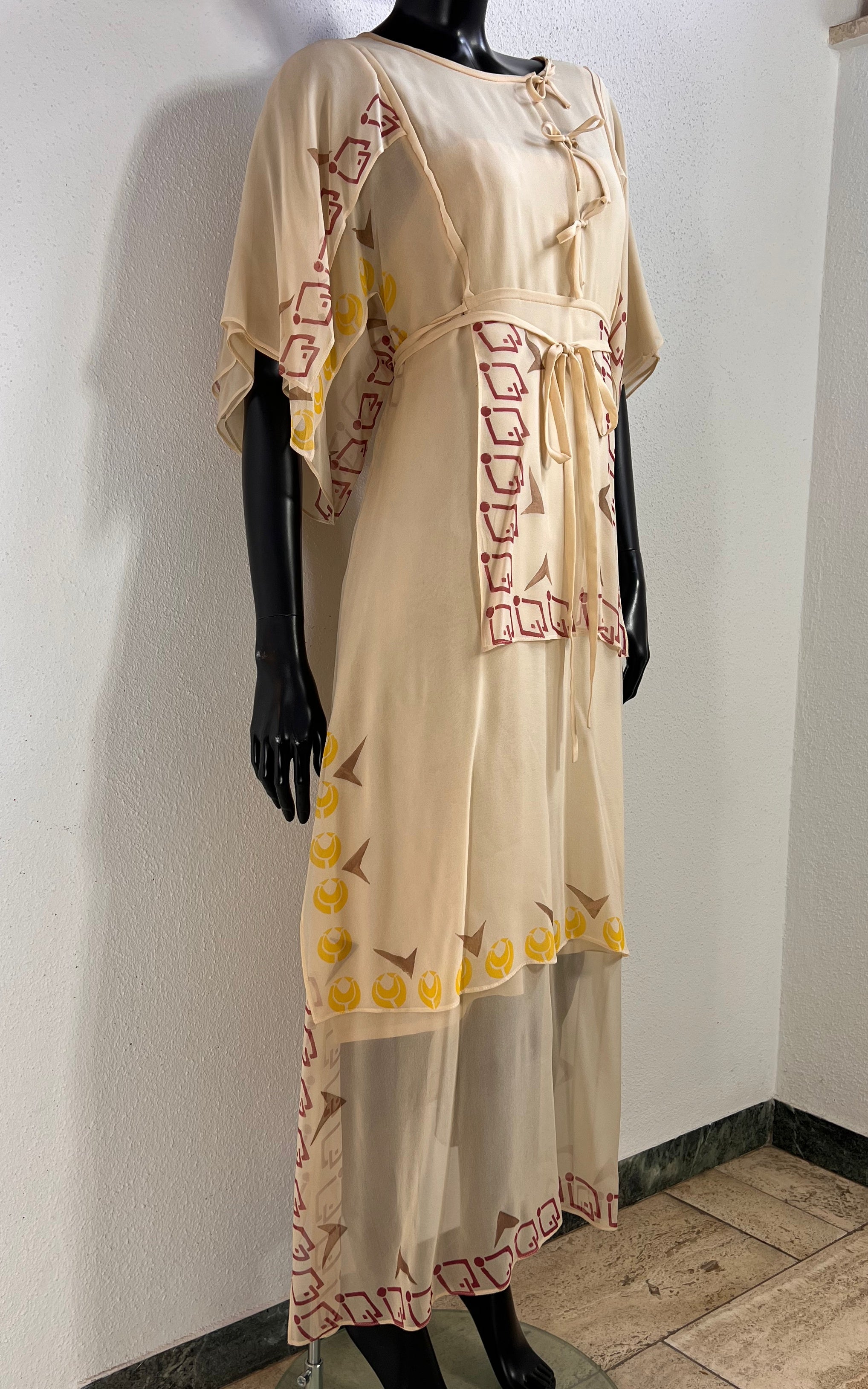 Vintage 70s Sheer Flatter Silk Dress