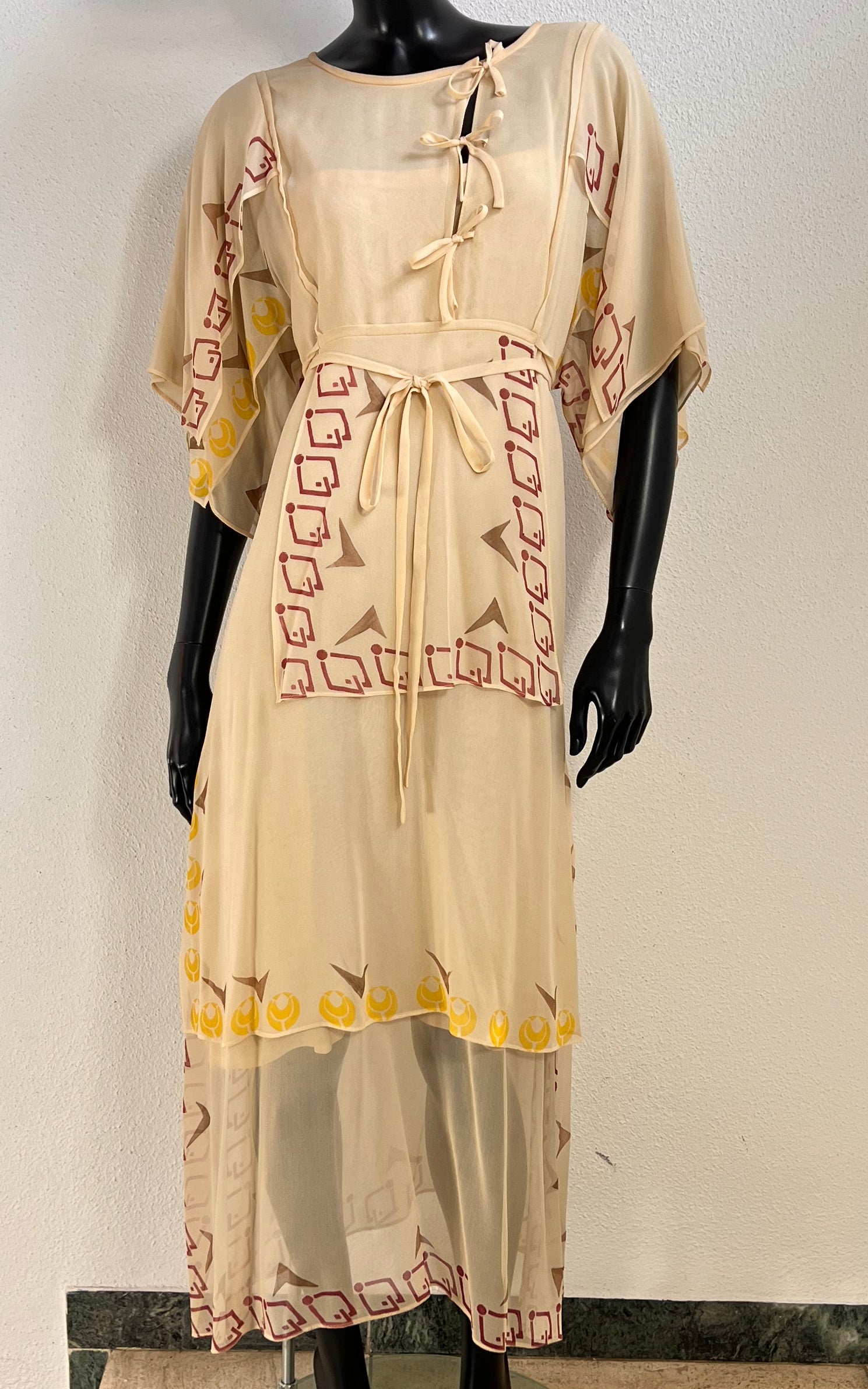 Vintage 70s Sheer Flatter Silk Dress