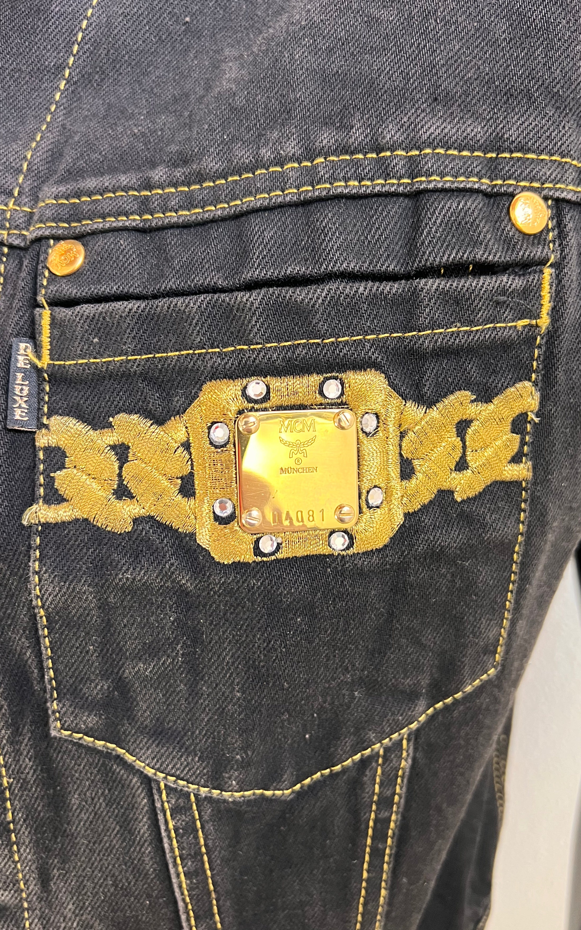 Vintage MCM Embellished Denim Vest