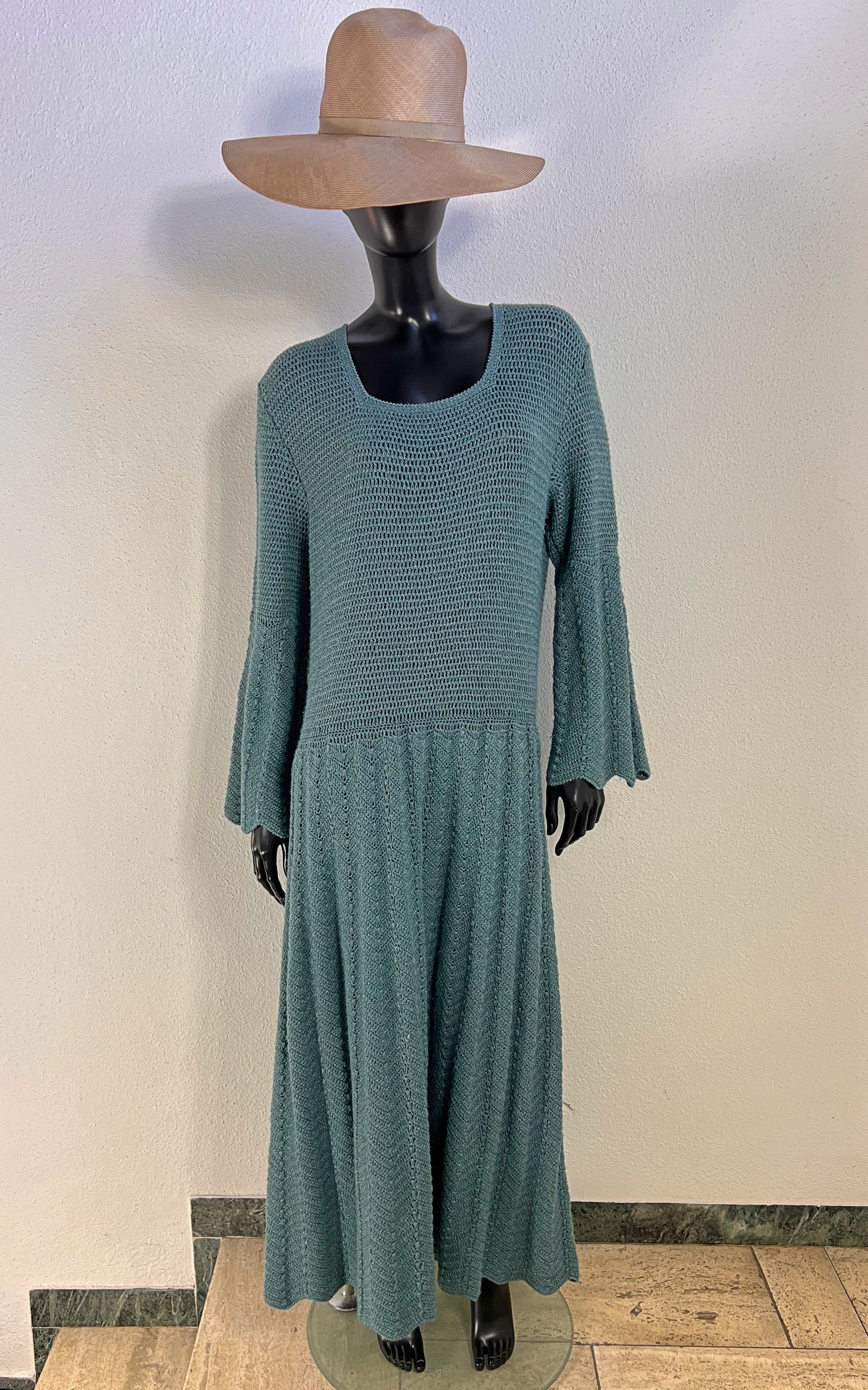 Vintage 70s Crochet Maxi Dress