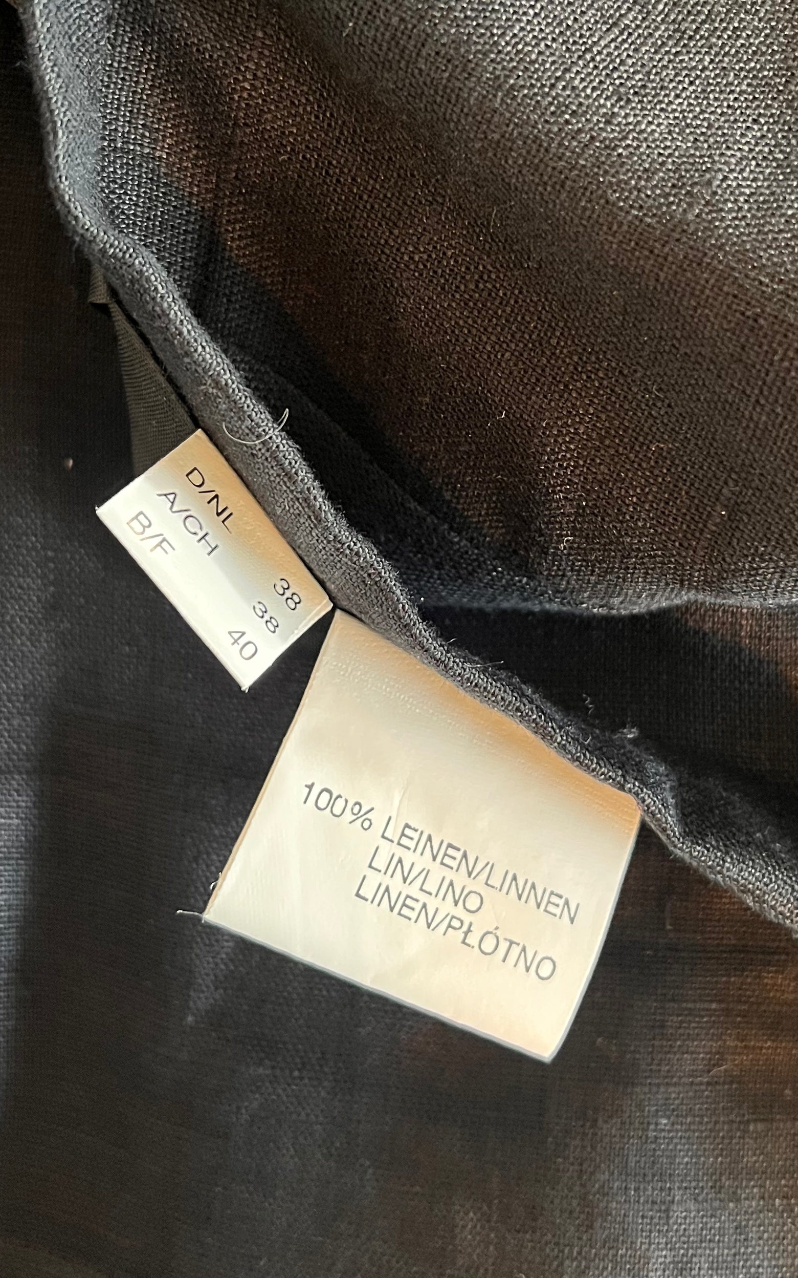 Vintage 90s Black Linen Maxi Skirt