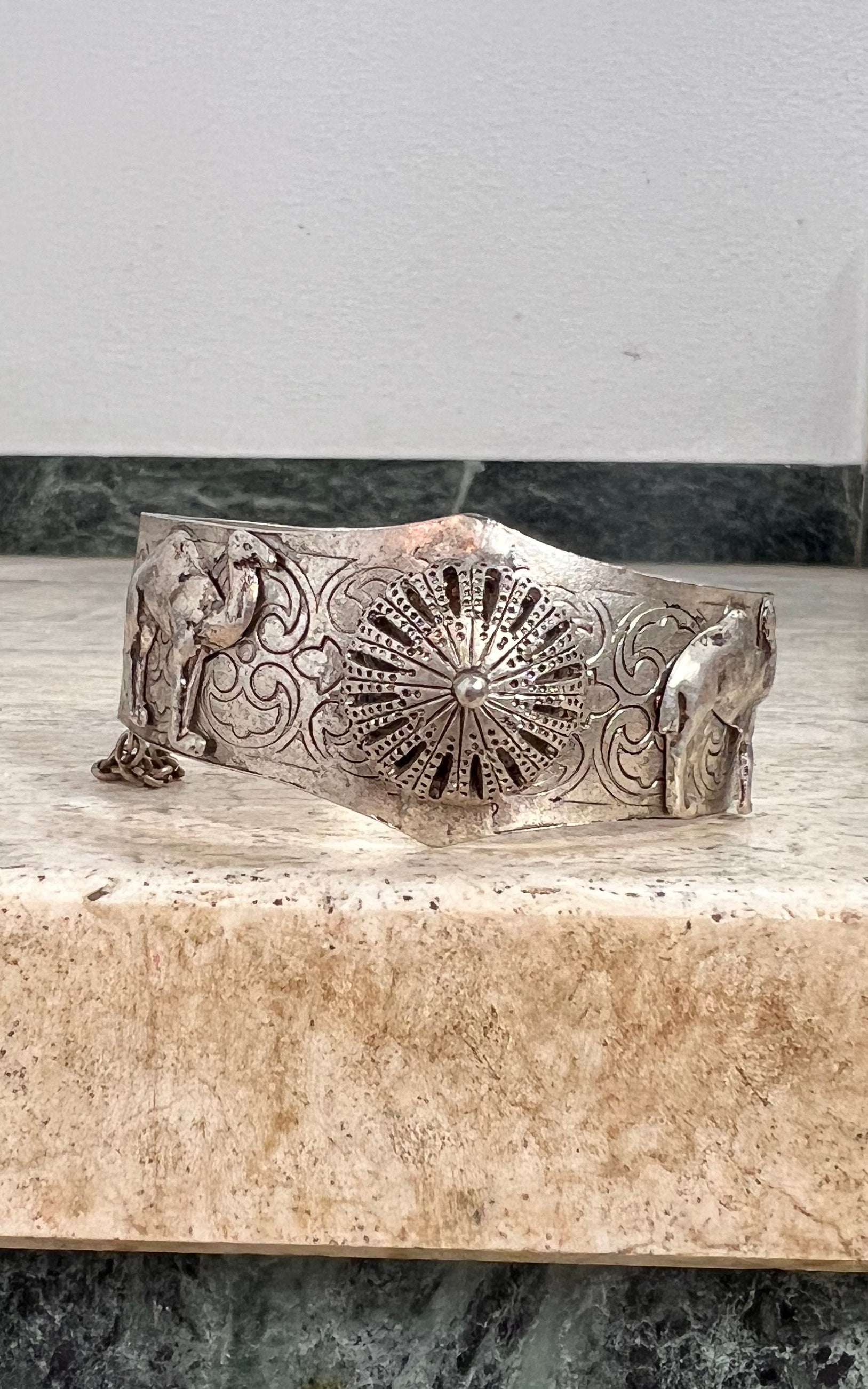 Vintage Silver Hippie Cuff Bracelet