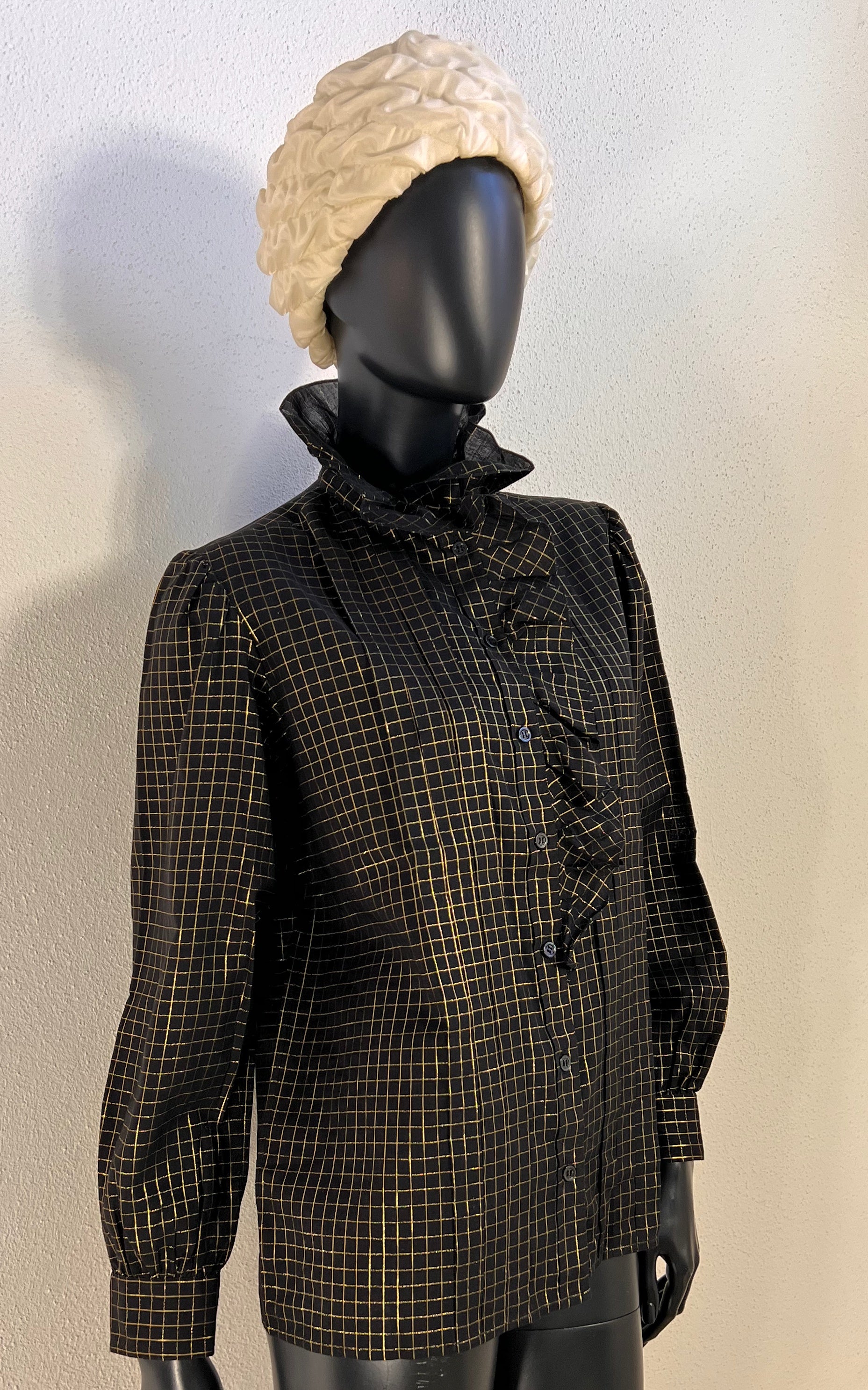 Vintage 70s Yves Saint Laurent Golden Lurex Blouse