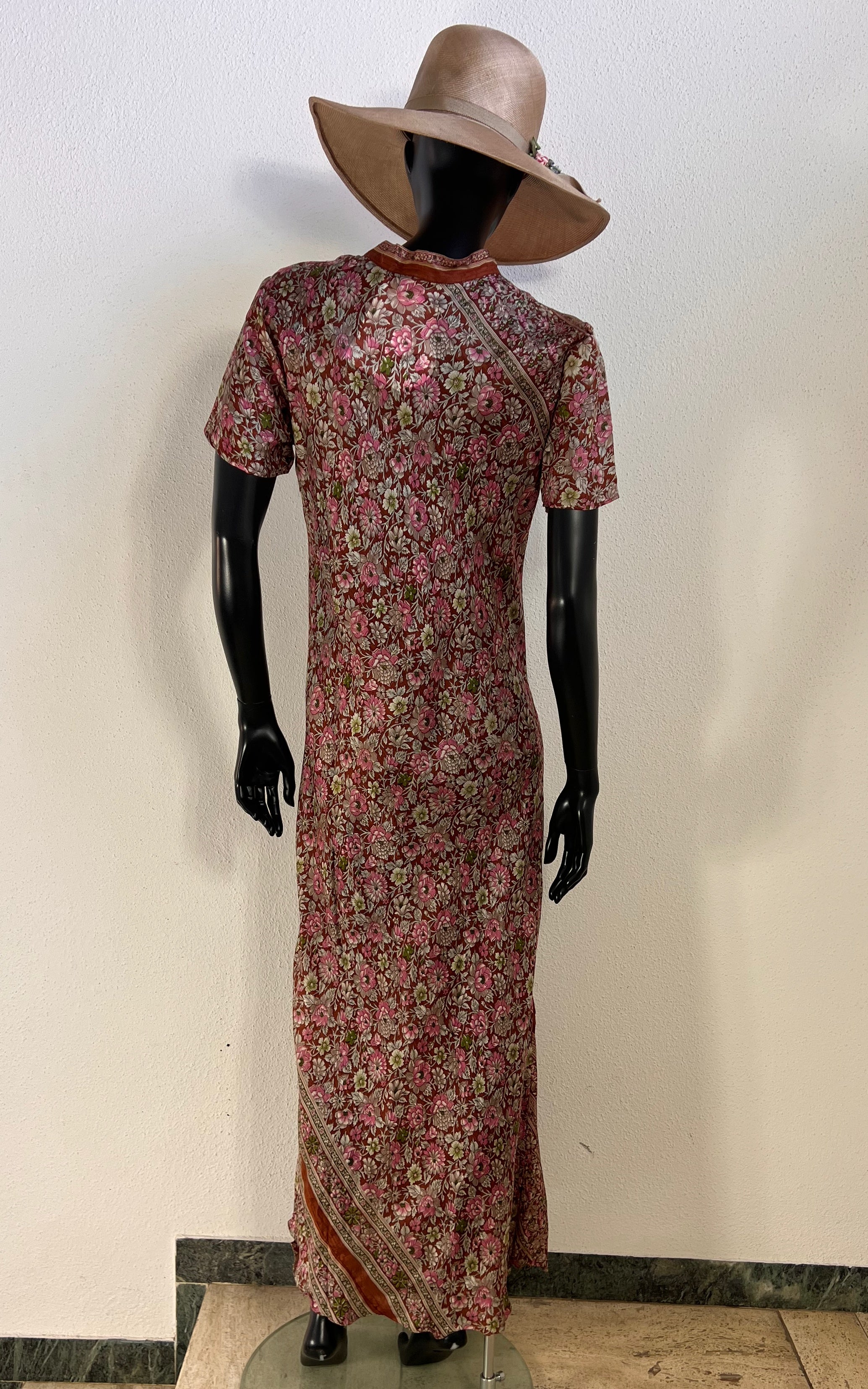 Recycled Sari-Silk Maxi Bias Cut Dress