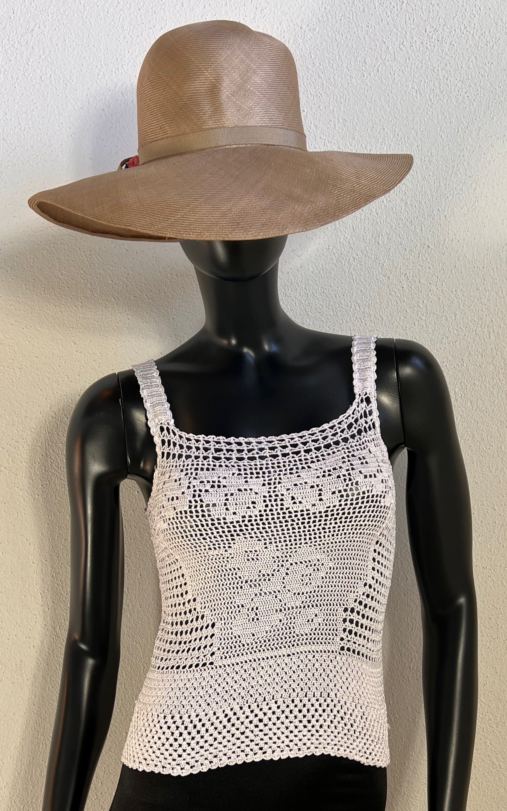 Vintage Handmade Silk Crochet Top