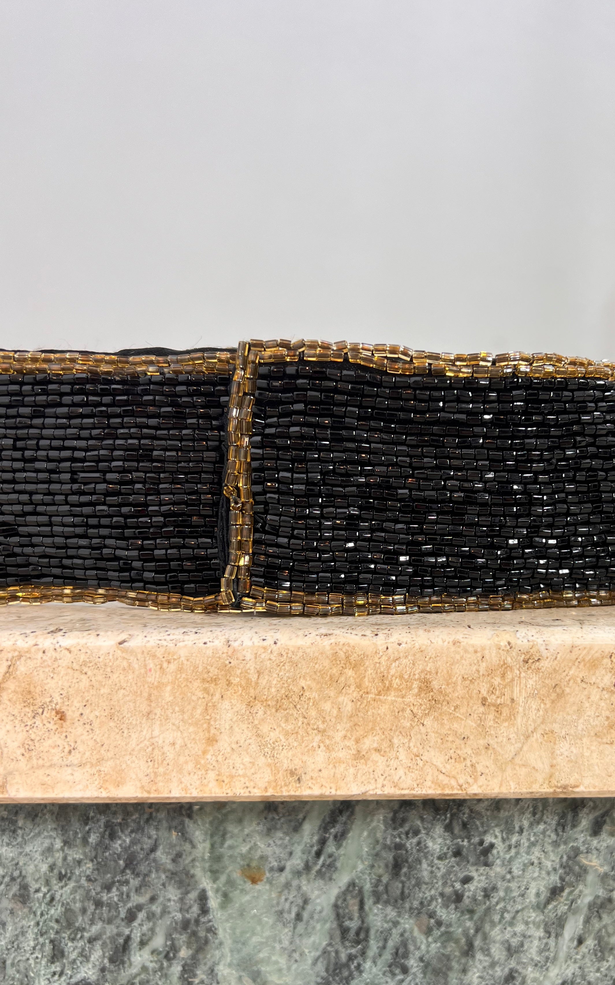 Vintage Hand-Beaded Wide Waist Belt