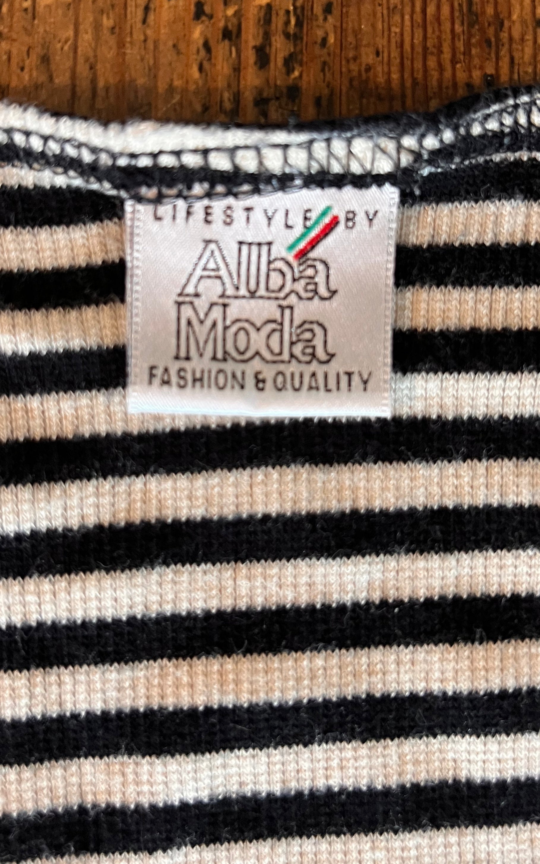 Vintage Alba Moda Striped Bodysuit