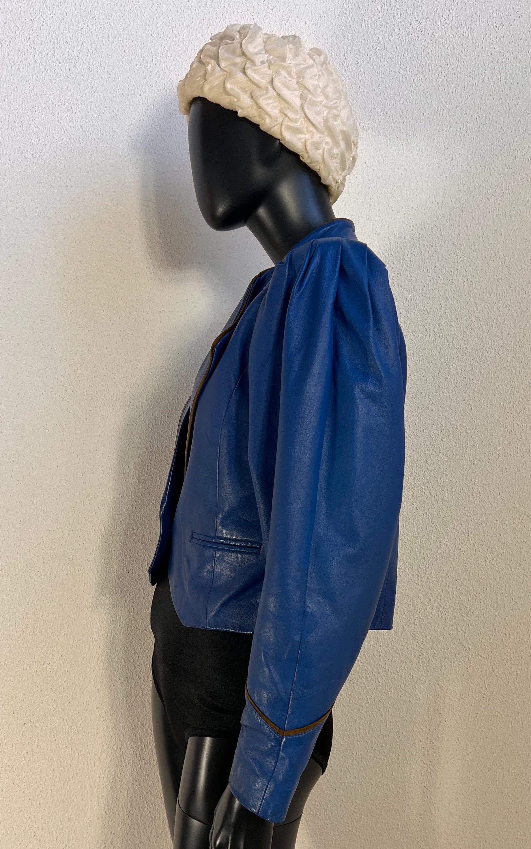 Vintage 1980s Germana Blue Leather Jacket
