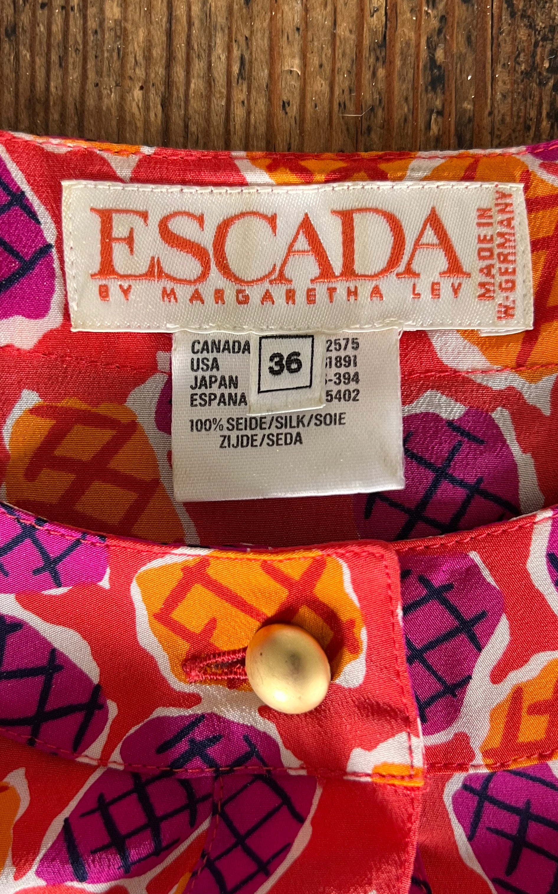 Vintage ESCADA by Margaretha Ley 100% Silk Blouse