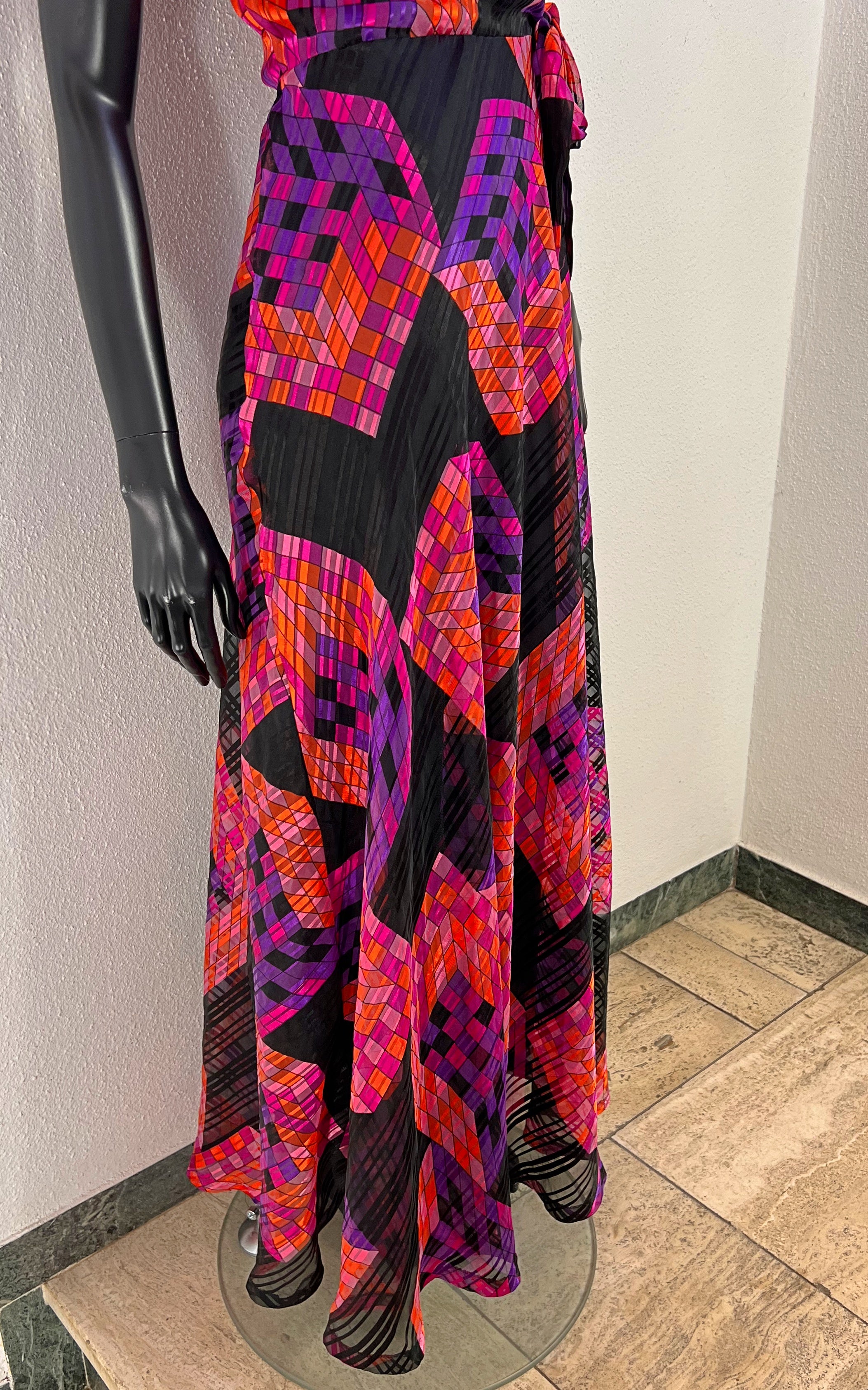 Vintage Psychedelic 70s Maxi Dress