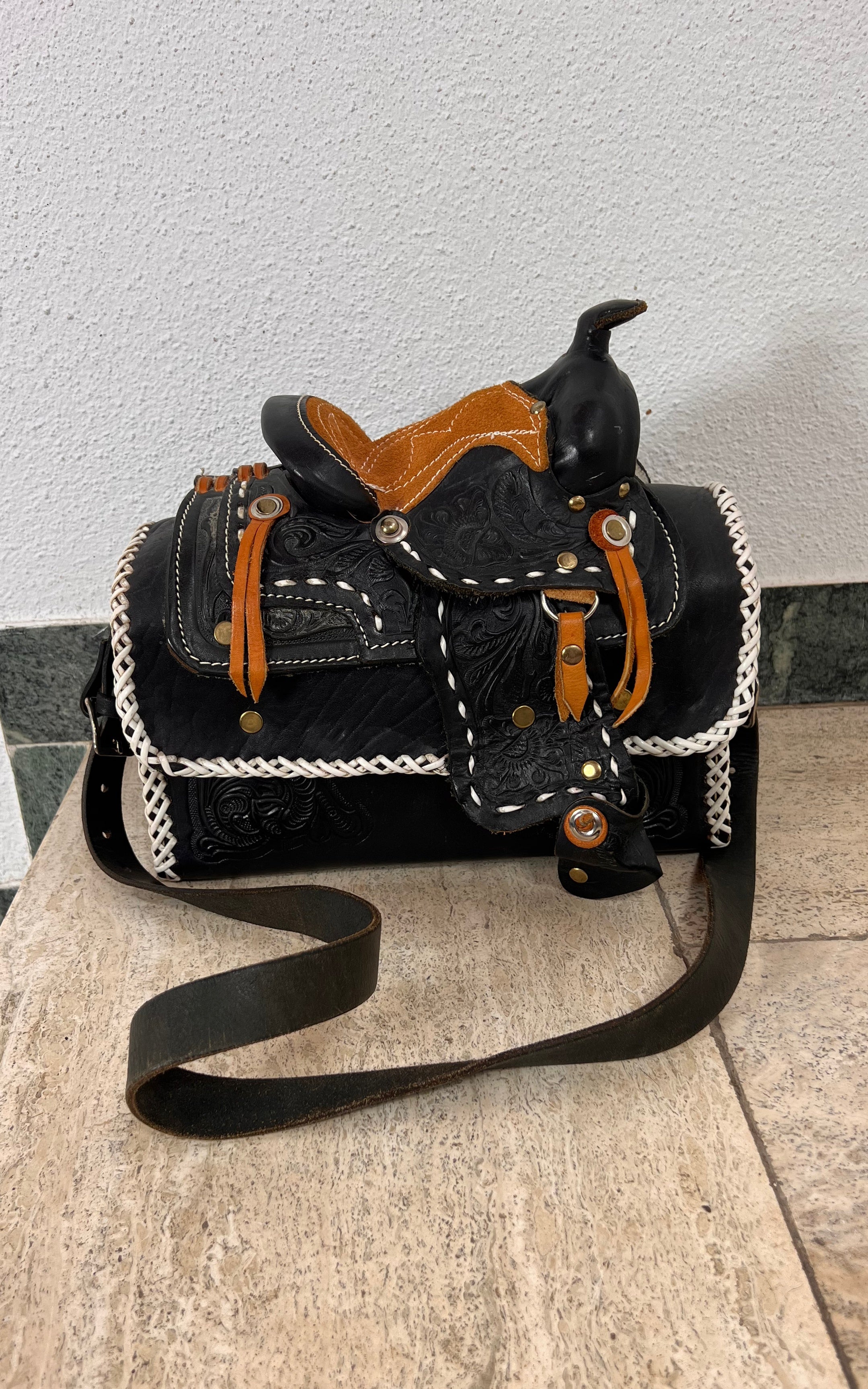 Vintage Western Saddle Shoulder Bag