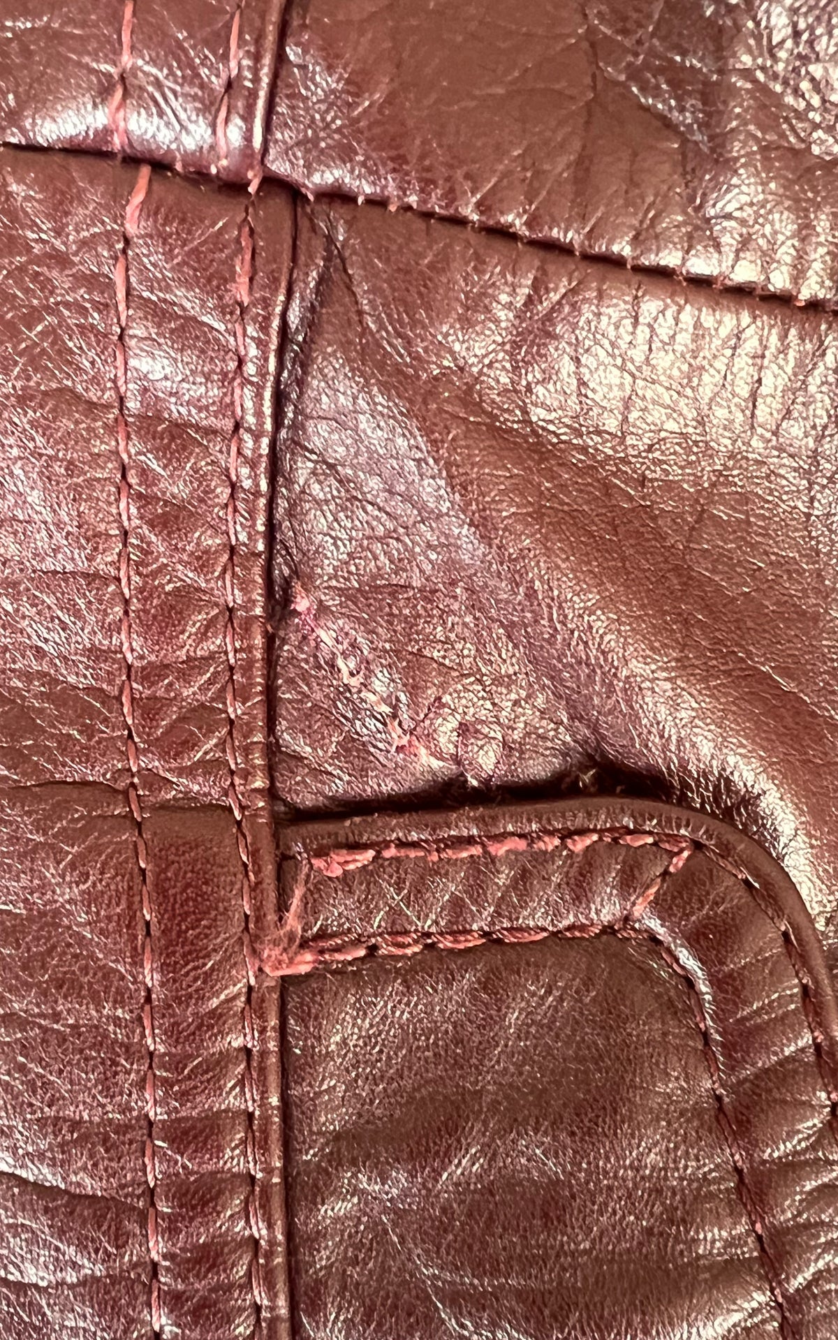 Vintage MENS 70s Burgundy Leather Jacket