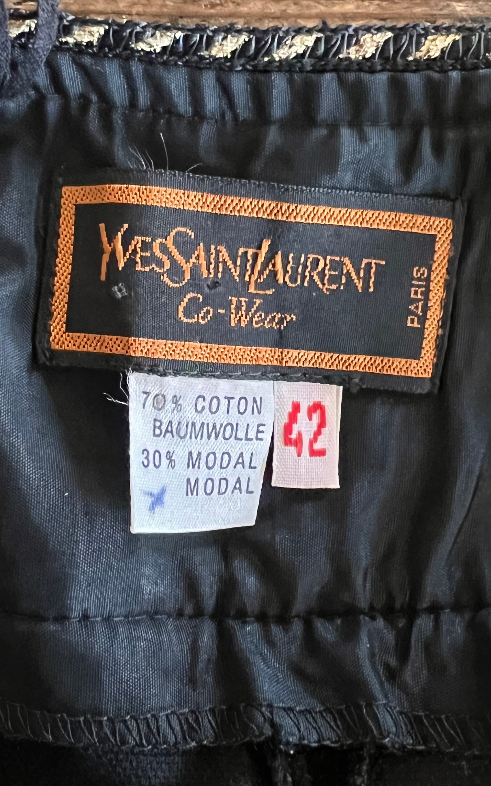 Vintage Yves Saint Laurent Co Wear Velvet Pants 42