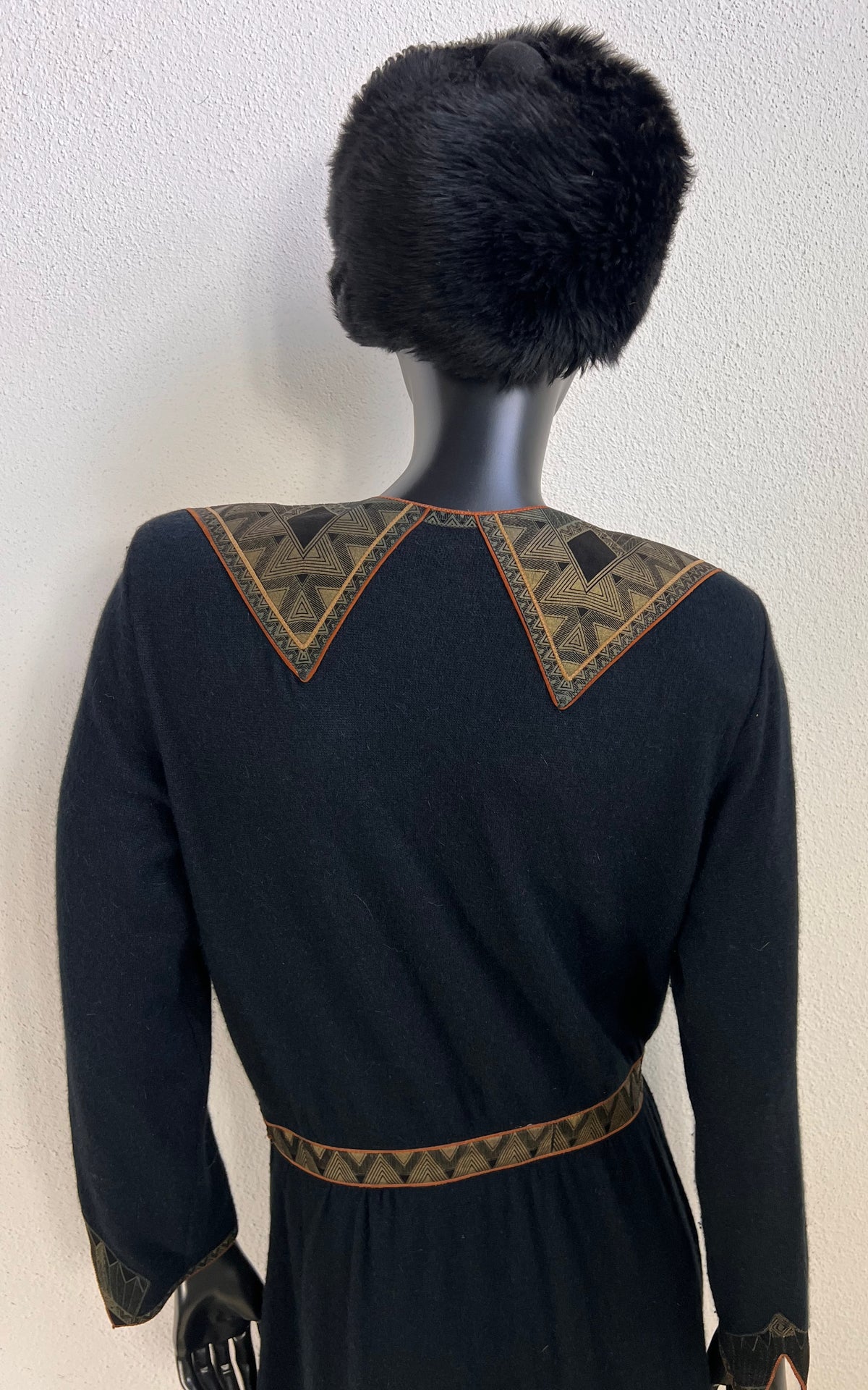 1970s Roberto Cavalli Angora Dress with Hand-Painted Leather Birds