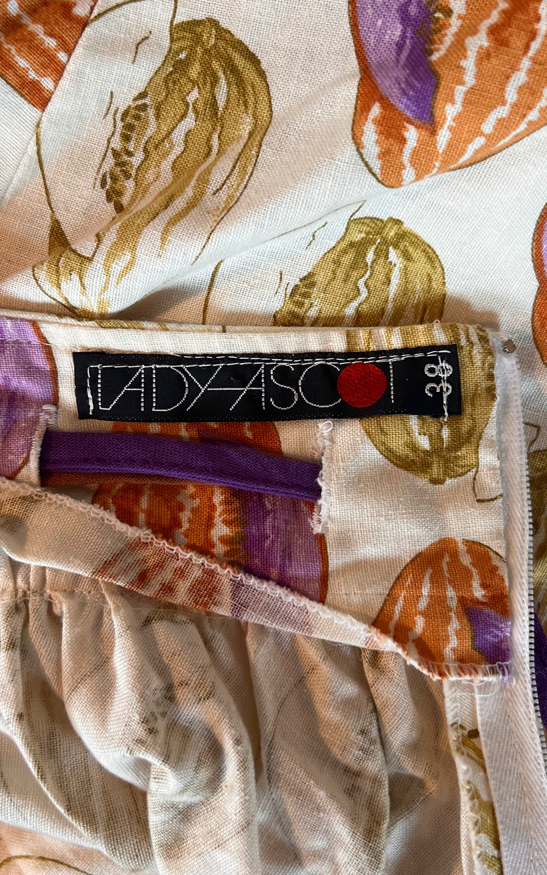 Vintage Lady Ascot Melon Print Skirt