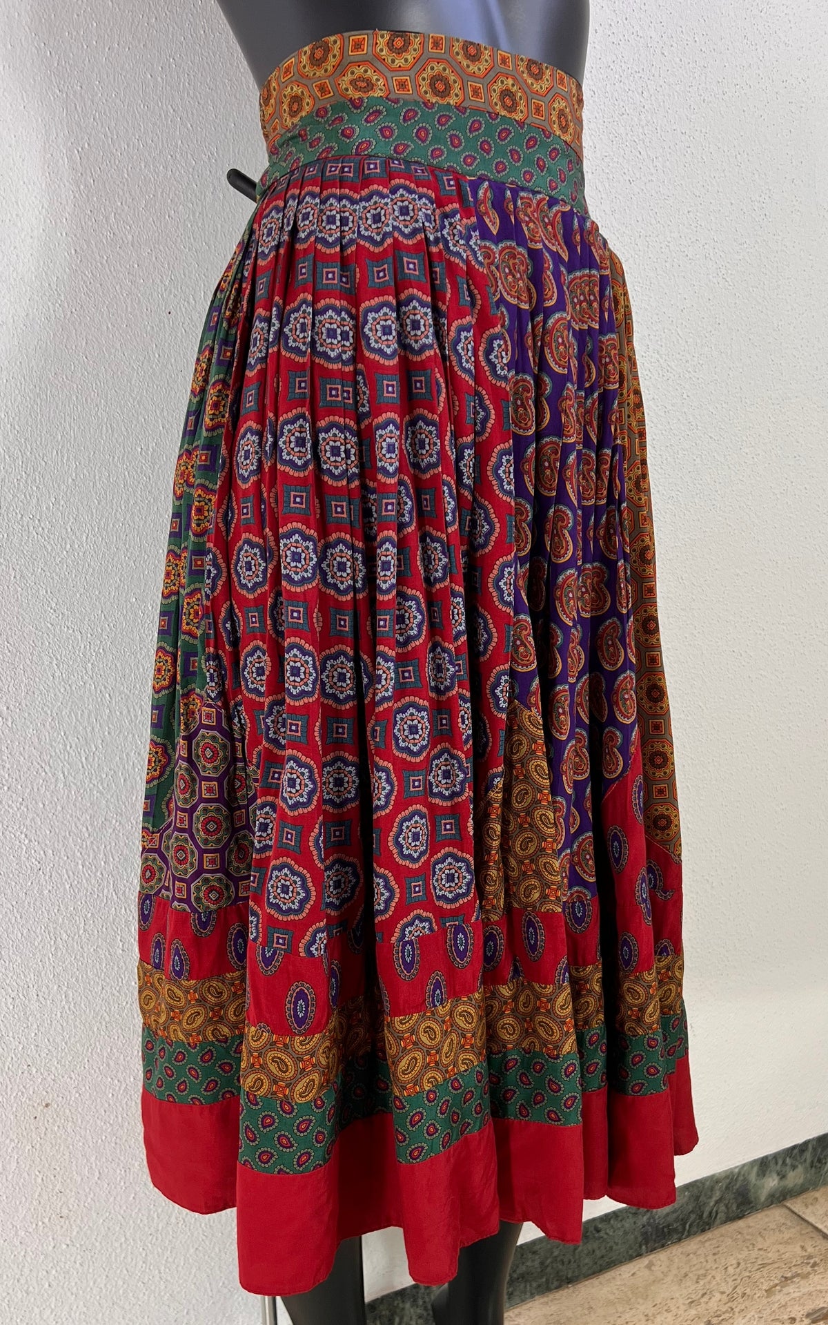 Vintage Nadir Paisley Scarf Print Viscose Skirt