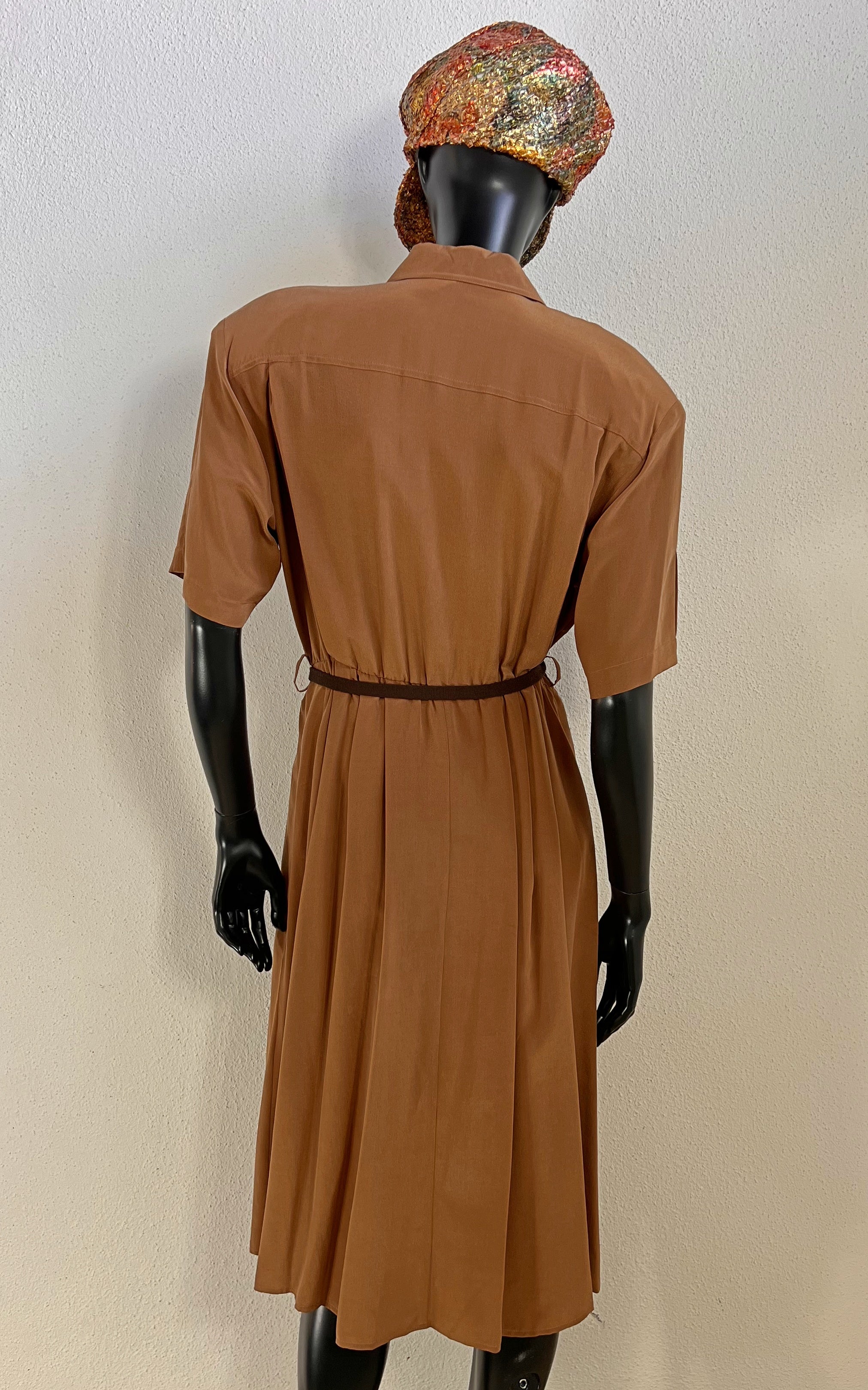 Vintage Brown Silk Dress
