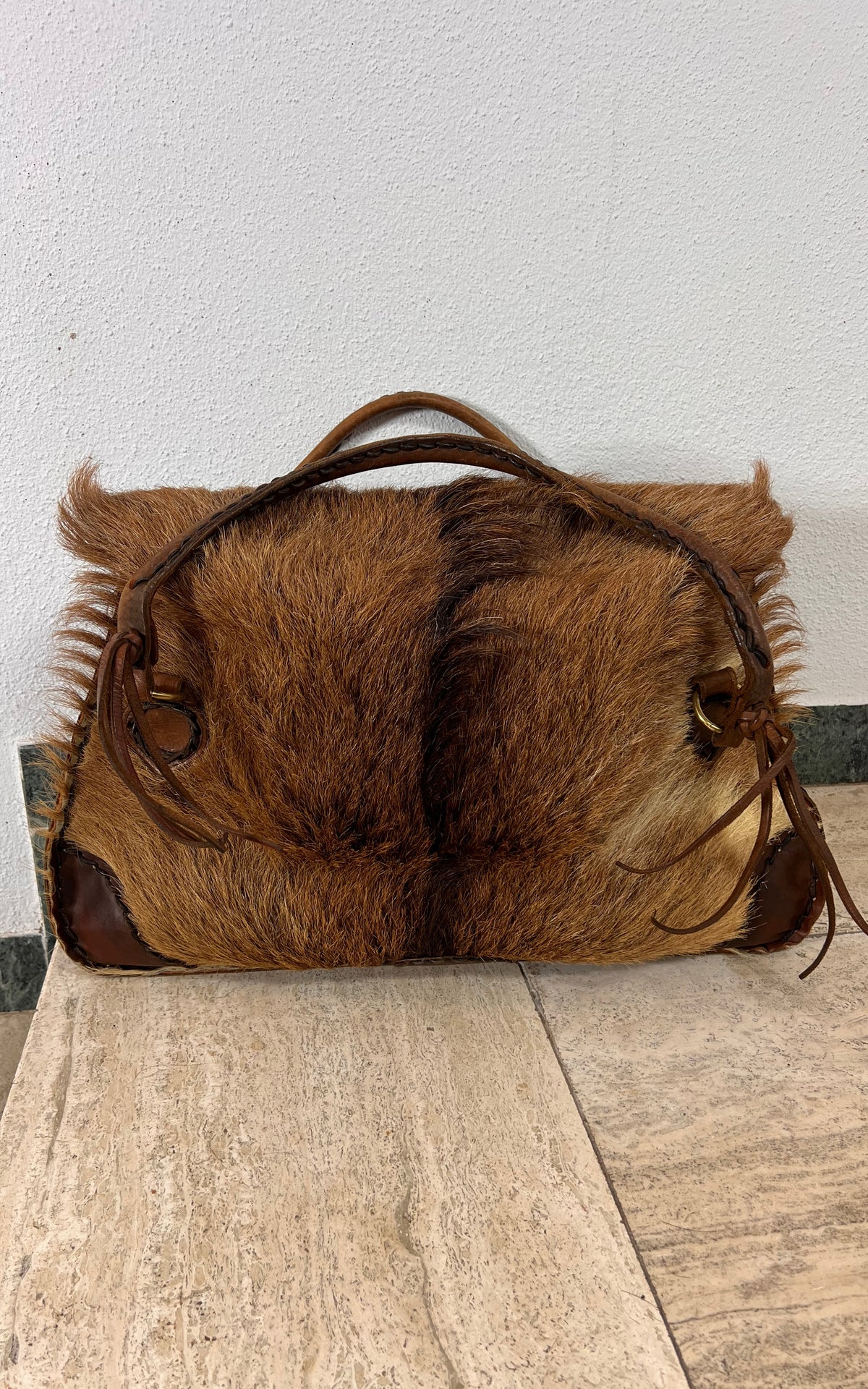 1970s Escanda Large Hair-on-Hide Leather Bag – Rustic Bohemian Satchel