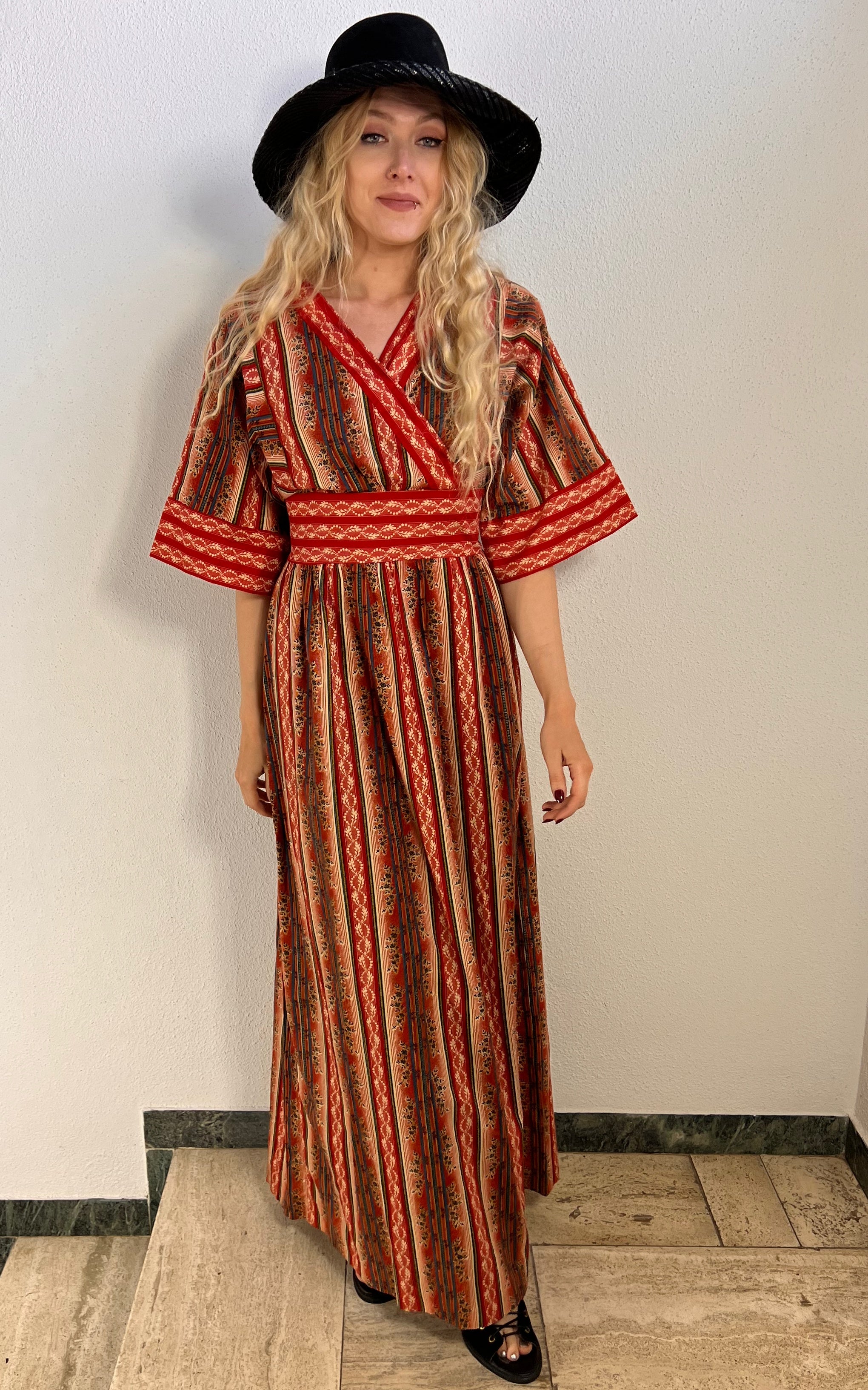Vintage 70s Swedish Maxi Dress