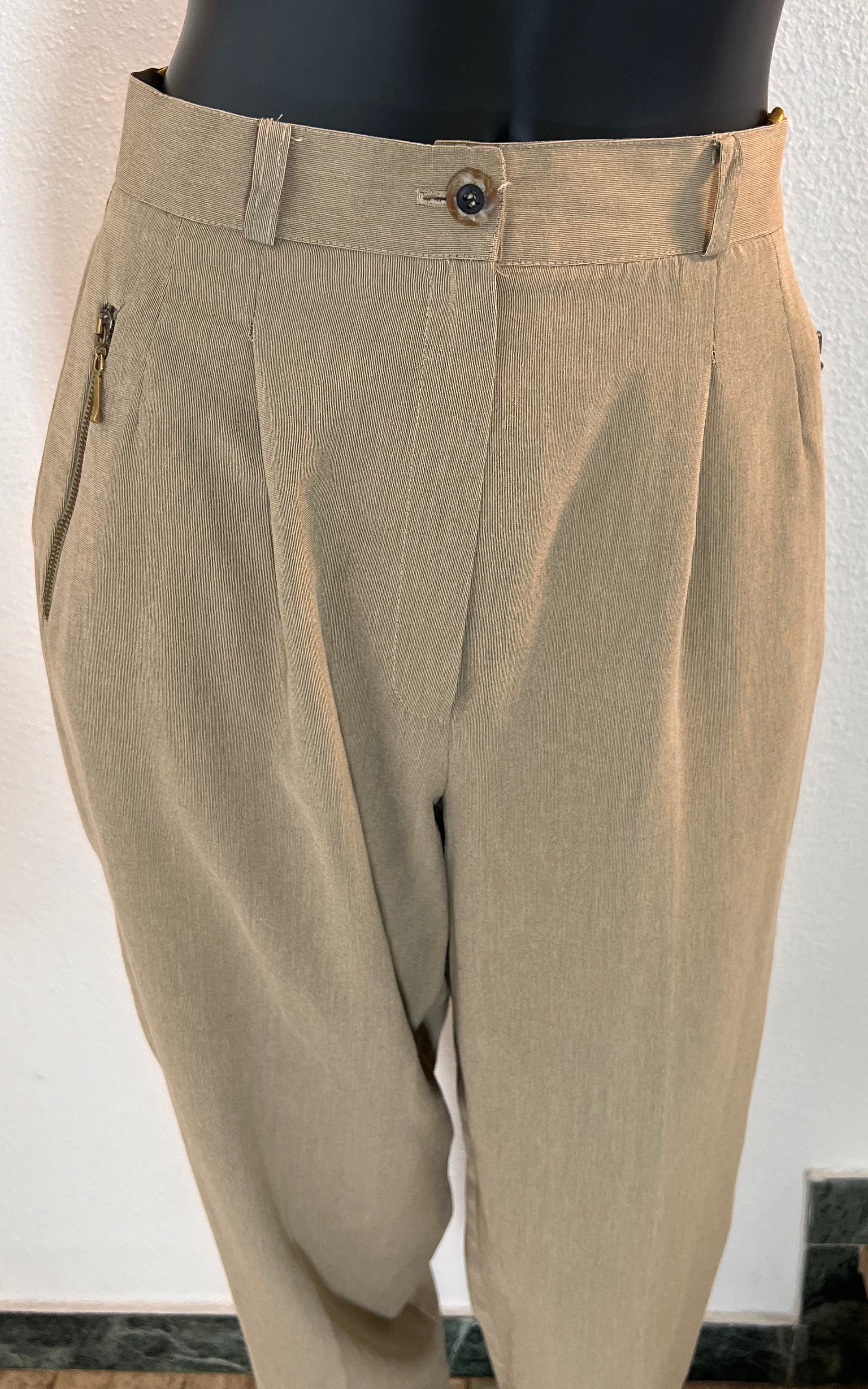 Vintage 90s Beige Pleated Pants