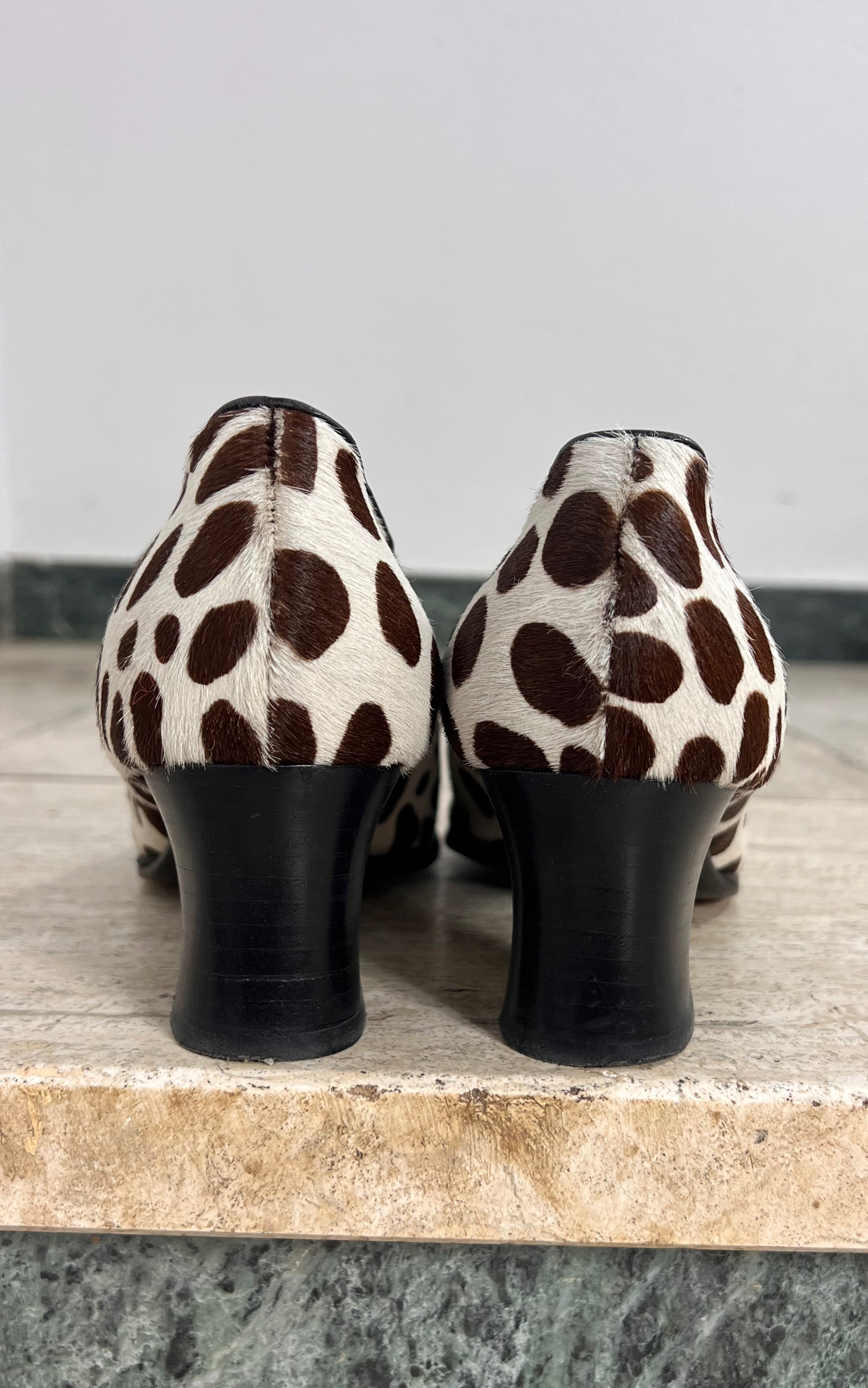 Vintage Giorgio Moretto Pony Hair Mary Jane Heels 40