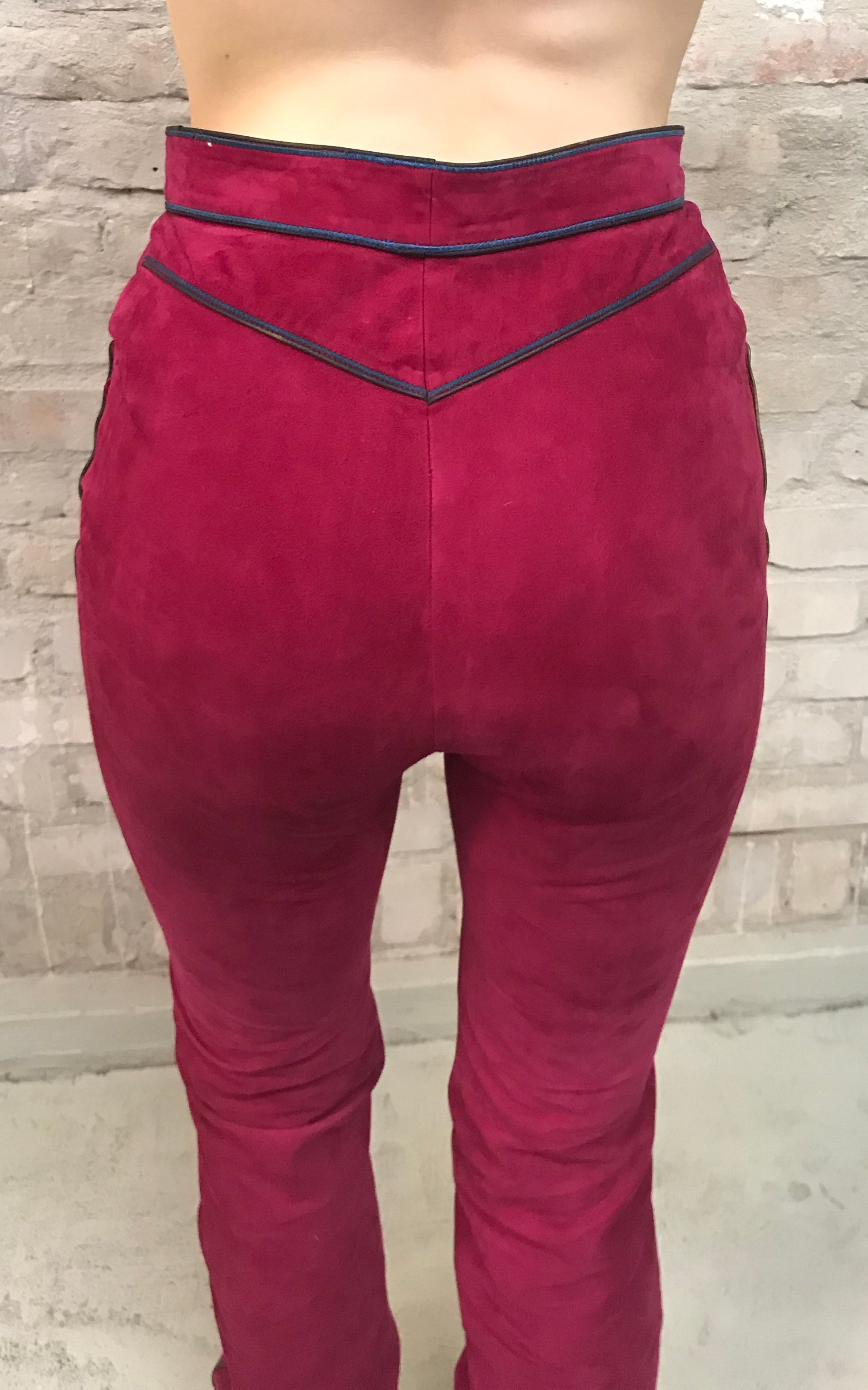 Pantaloni in pelle scamosciata Roberto Cavalli vintage anni '70