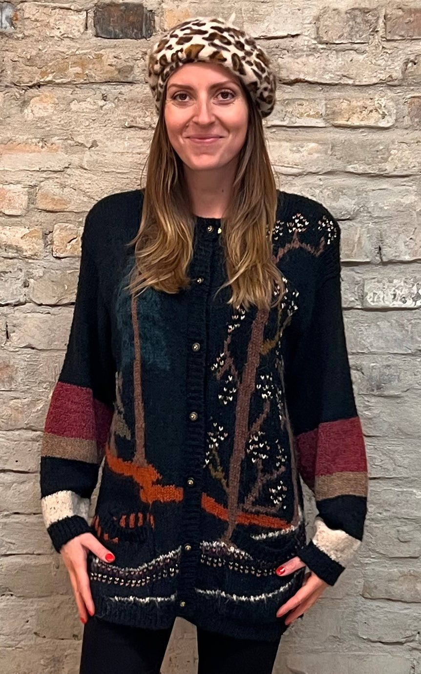 Cardigan in lana vintage da campagna
