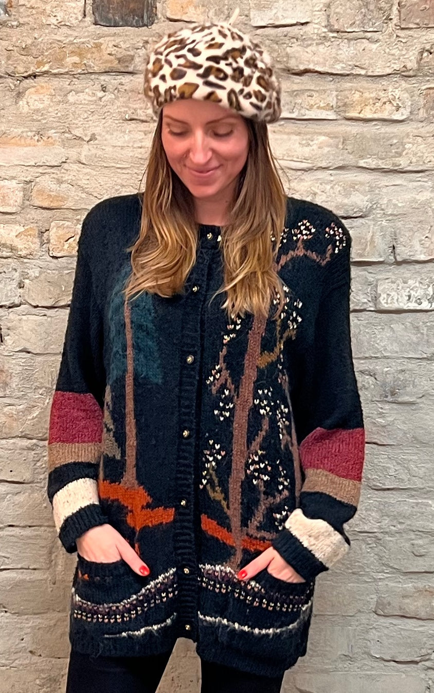 Cardigan in lana vintage da campagna