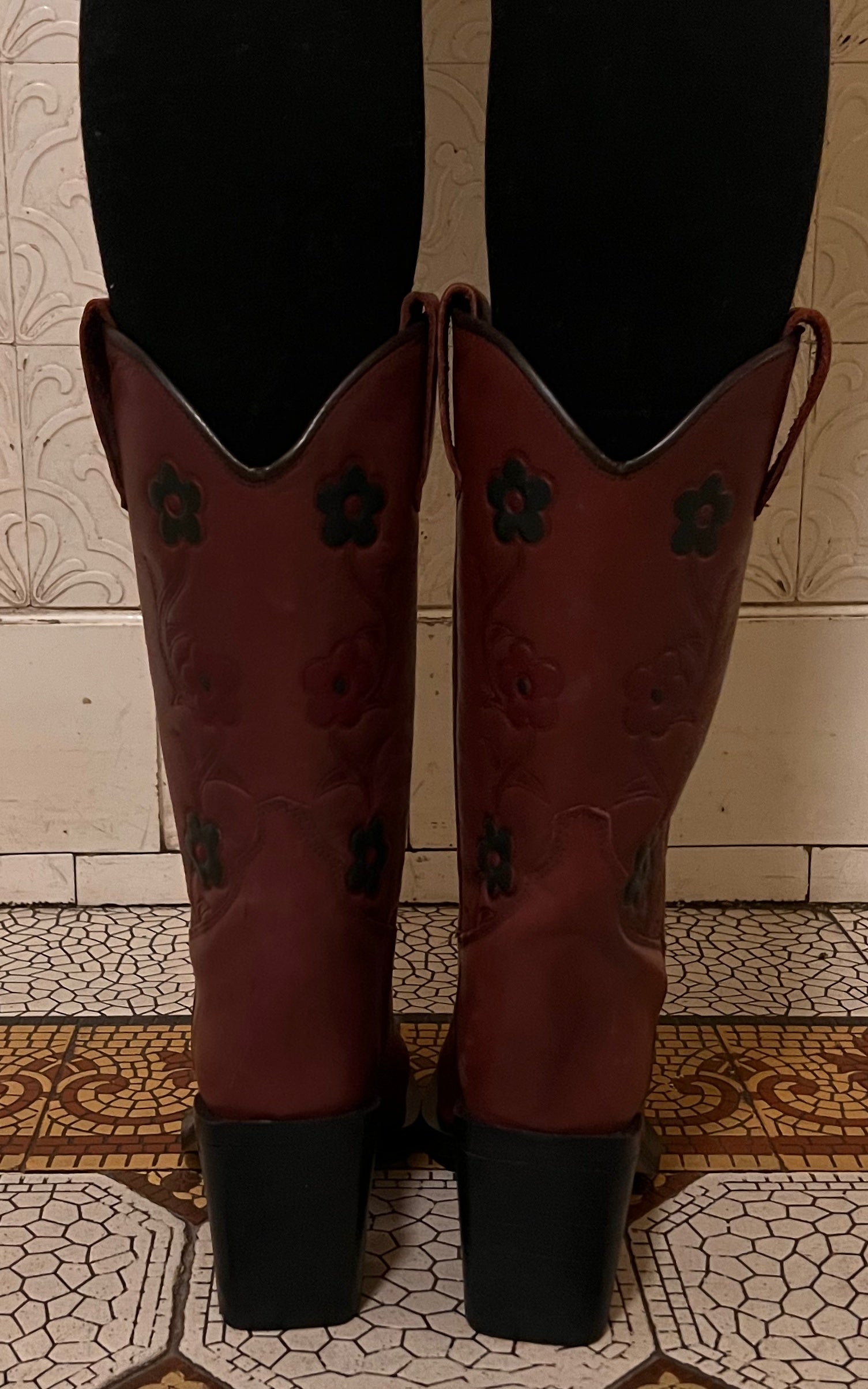 Vintage Flower Cowboy Boots 36 , 37 , 40 & 41