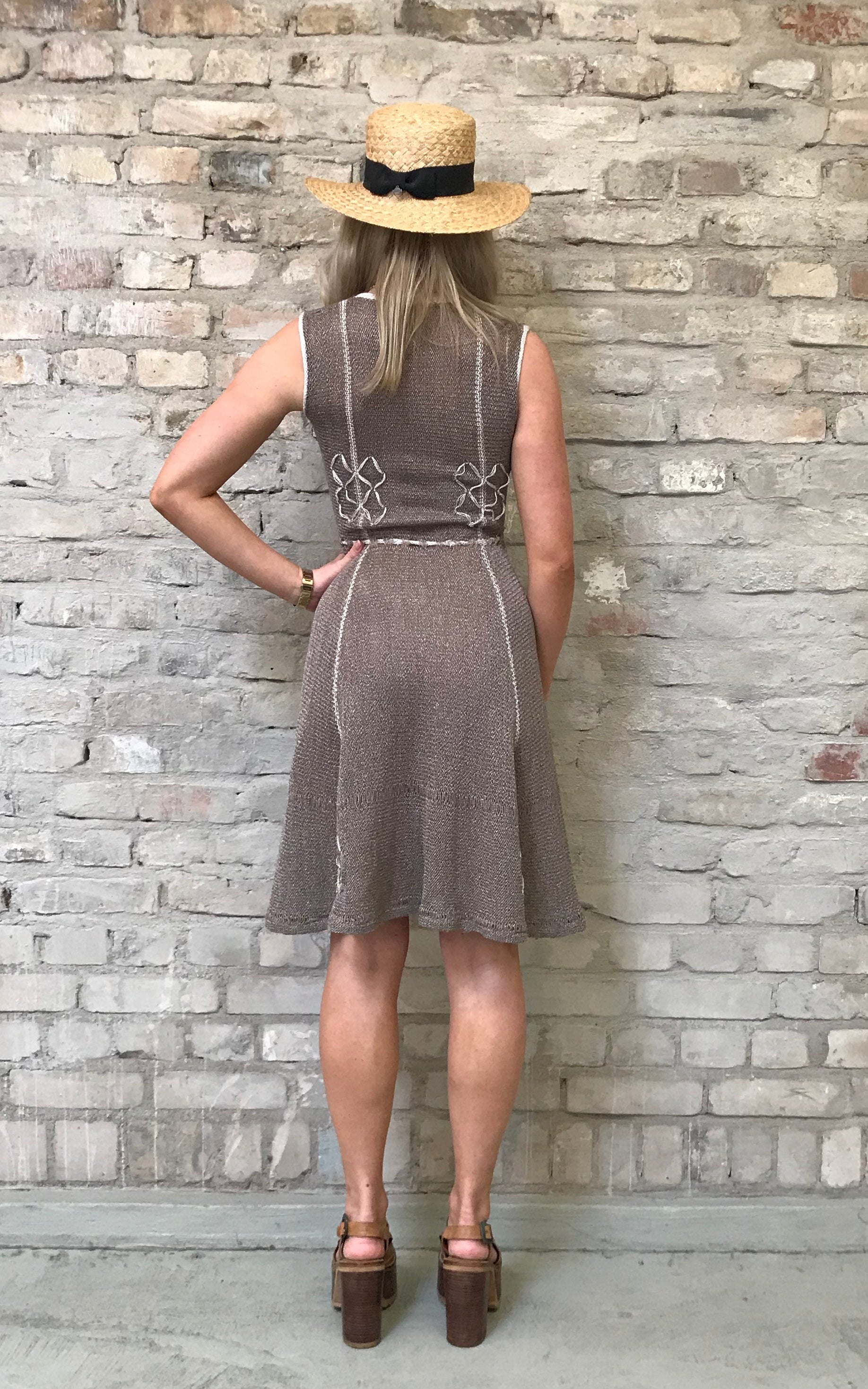 Vintage 70s Sheer Knit Dress Silk