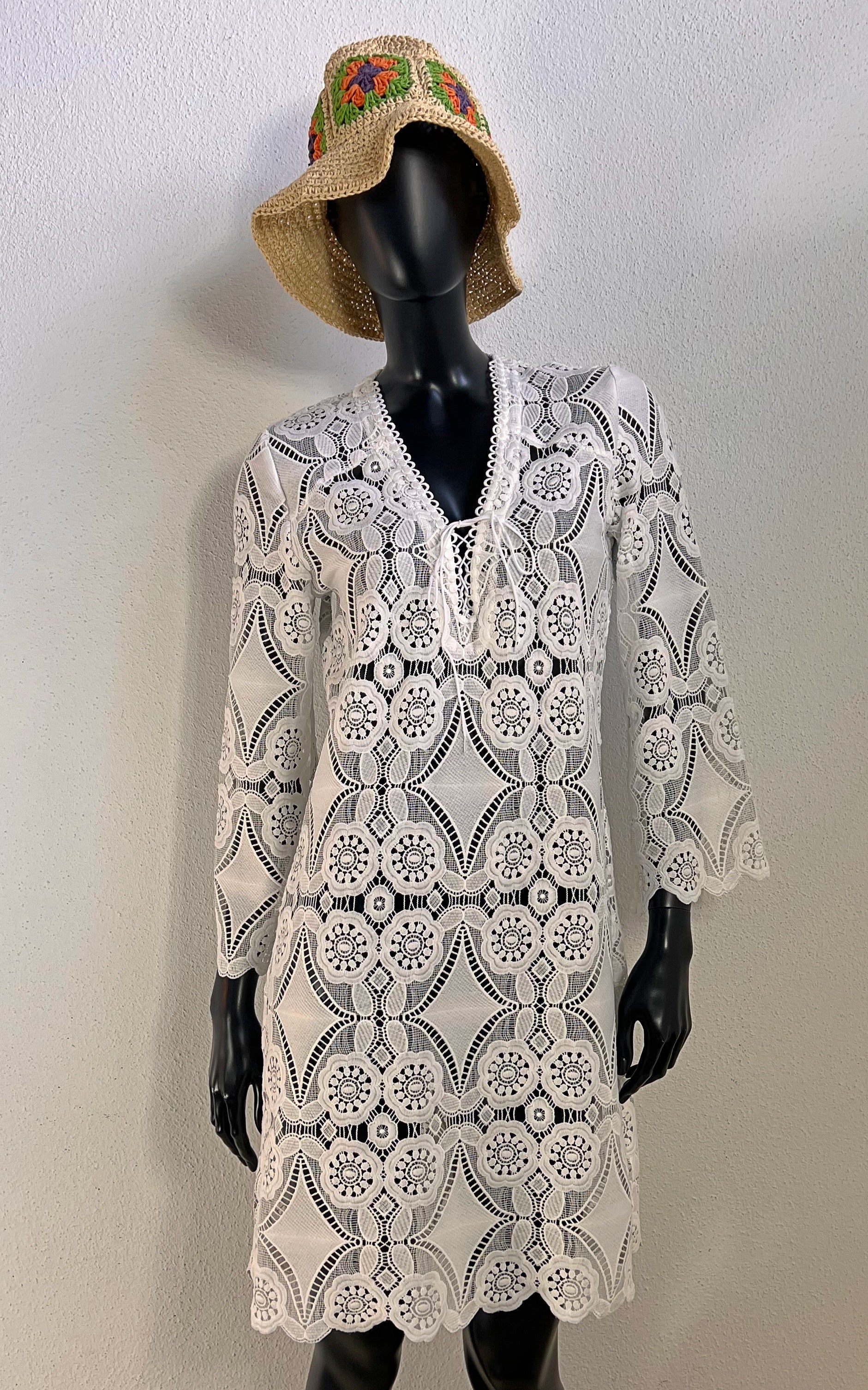 Valerie Khalfon Paris Crochet Style Lace Dress