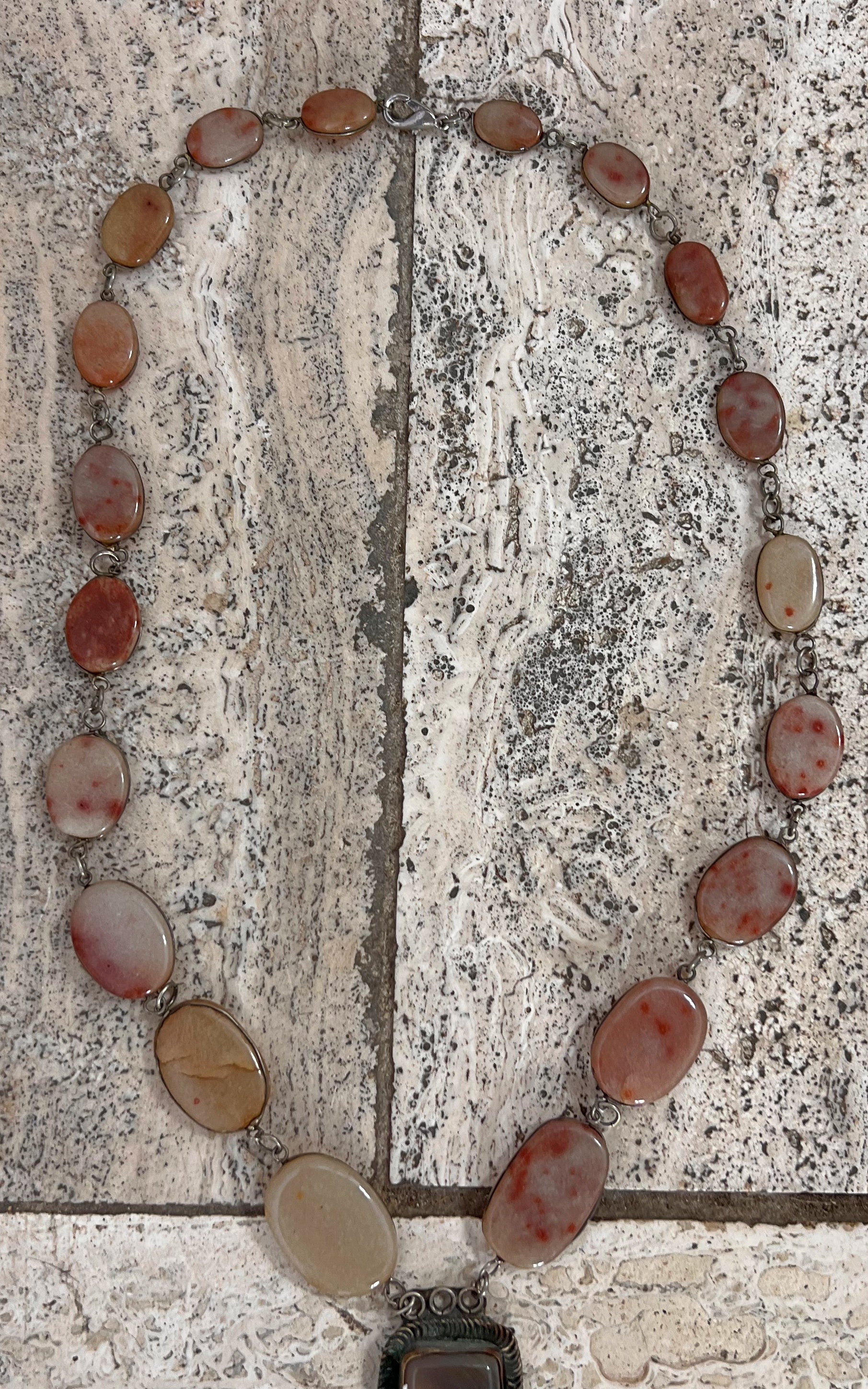Vintage Stone Pendant Necklace