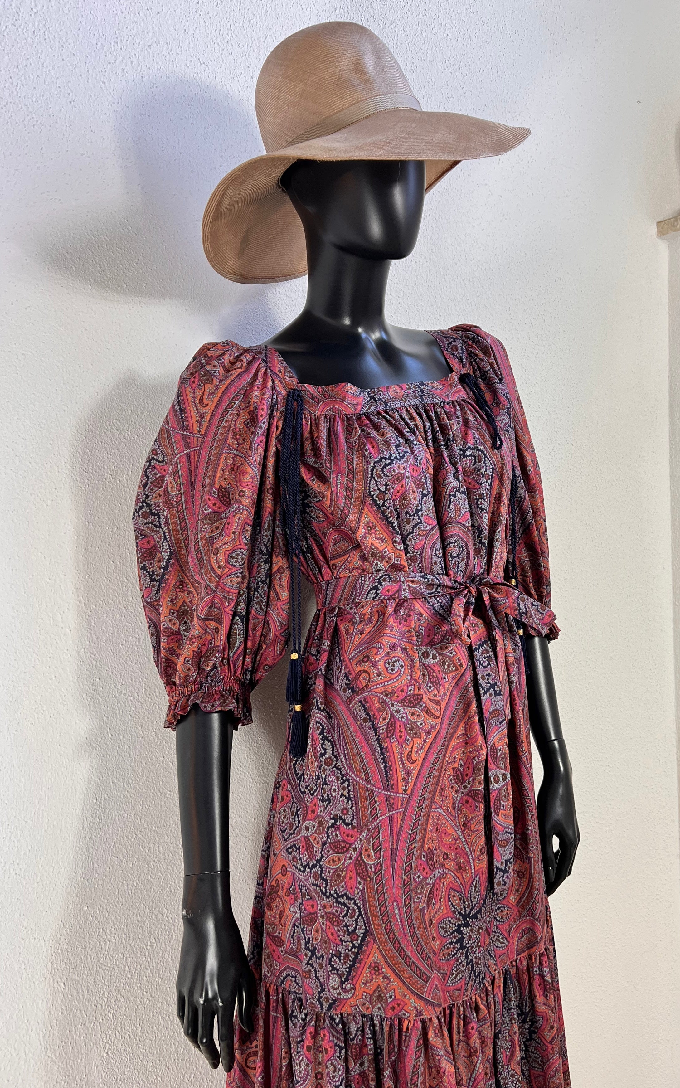 Vintage 70s Yves Saint Laurent Tassel Dress Russian Doll Collection