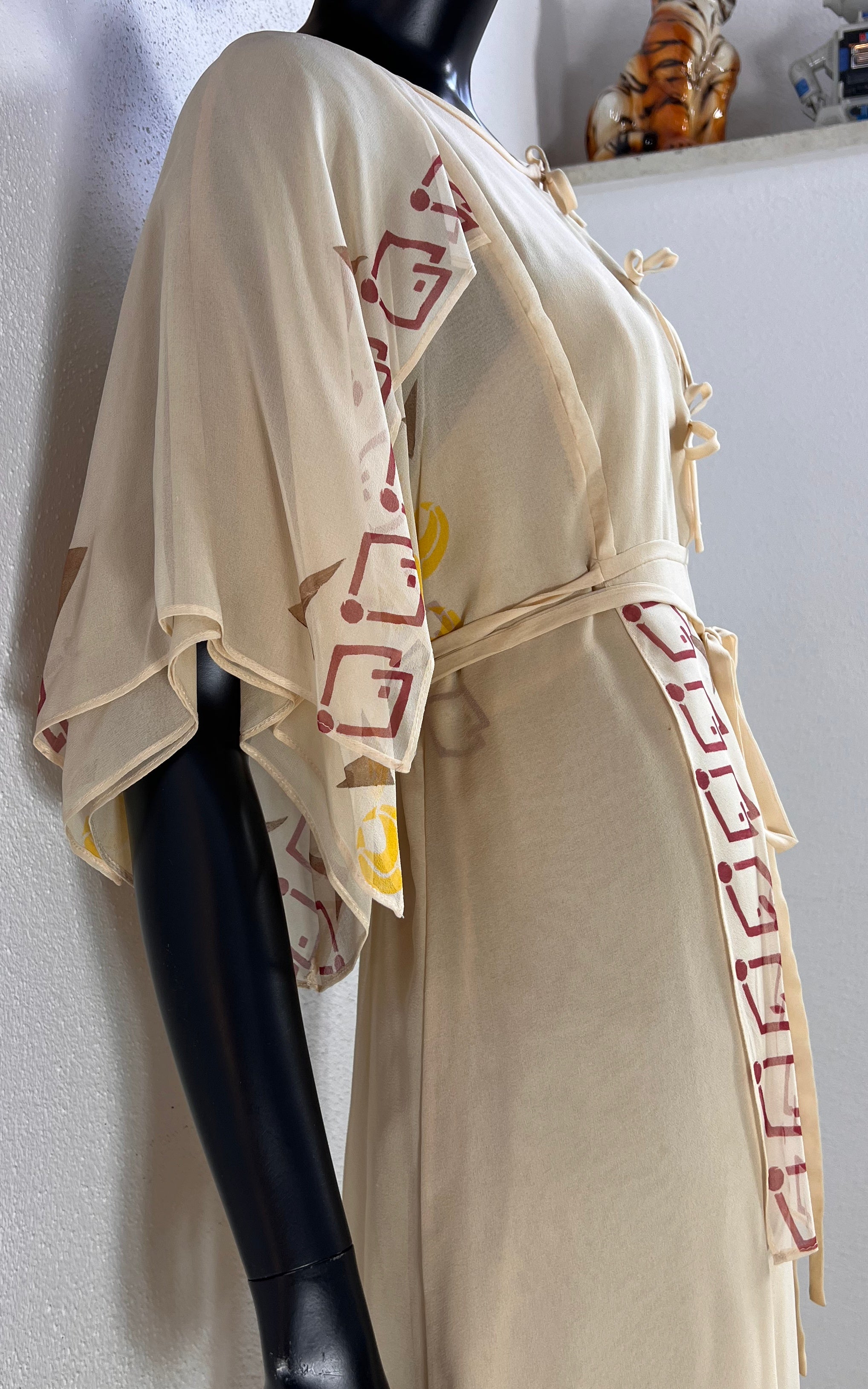 Vintage 70s Sheer Flatter Silk Dress