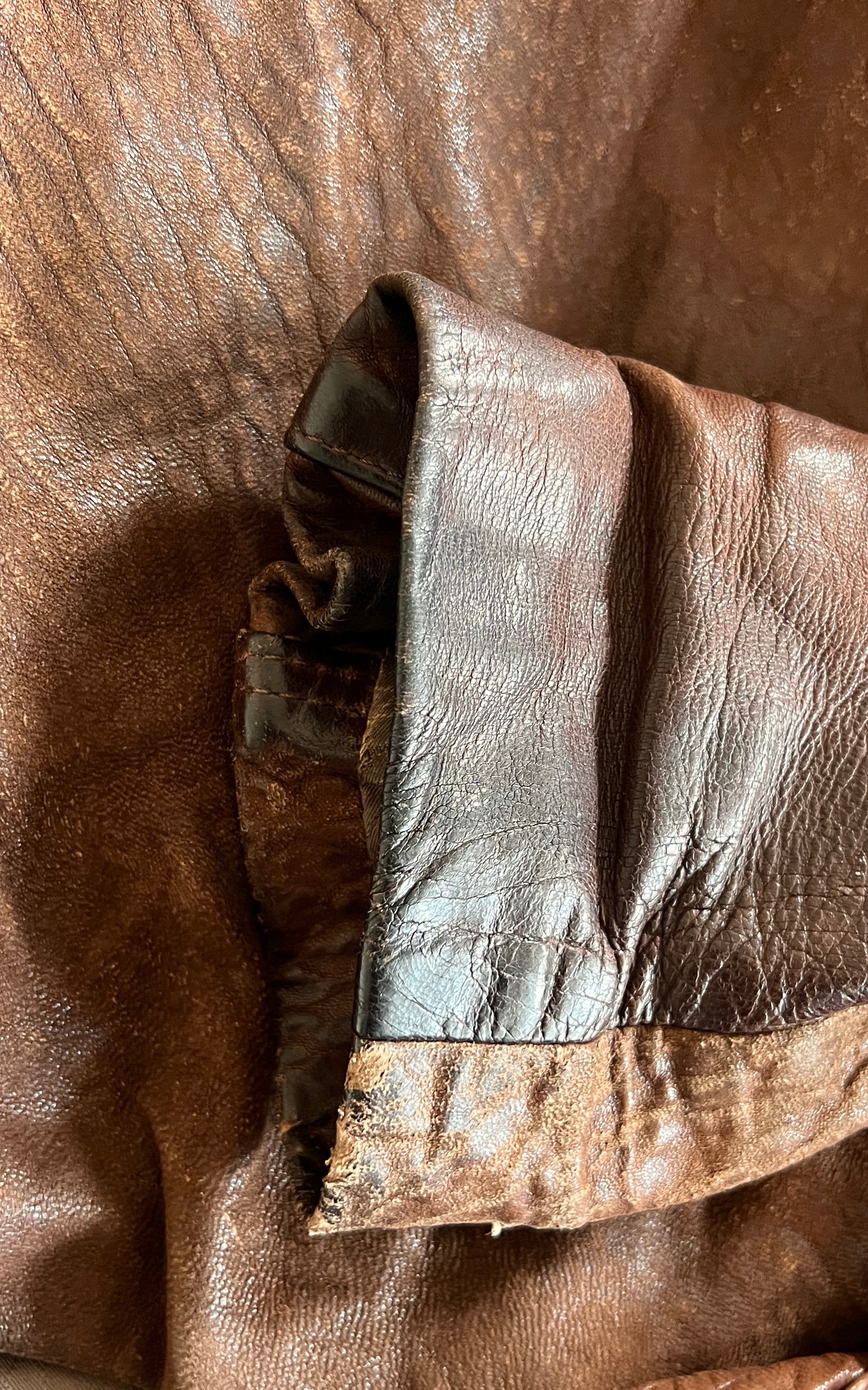 Vintage Distressed Oversize Leather Biker Jacket