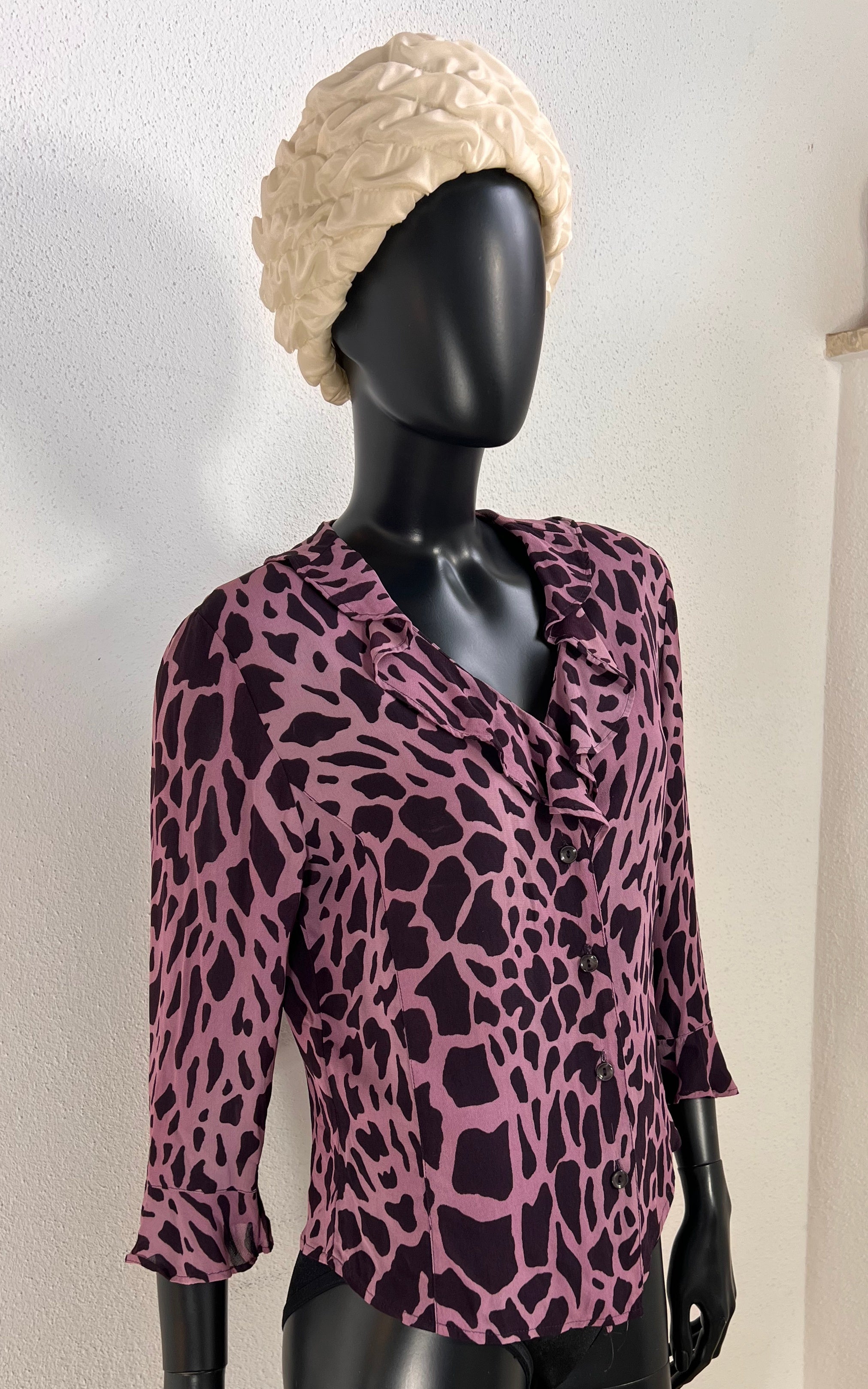 Vintage Y2K Animal Print Blouse