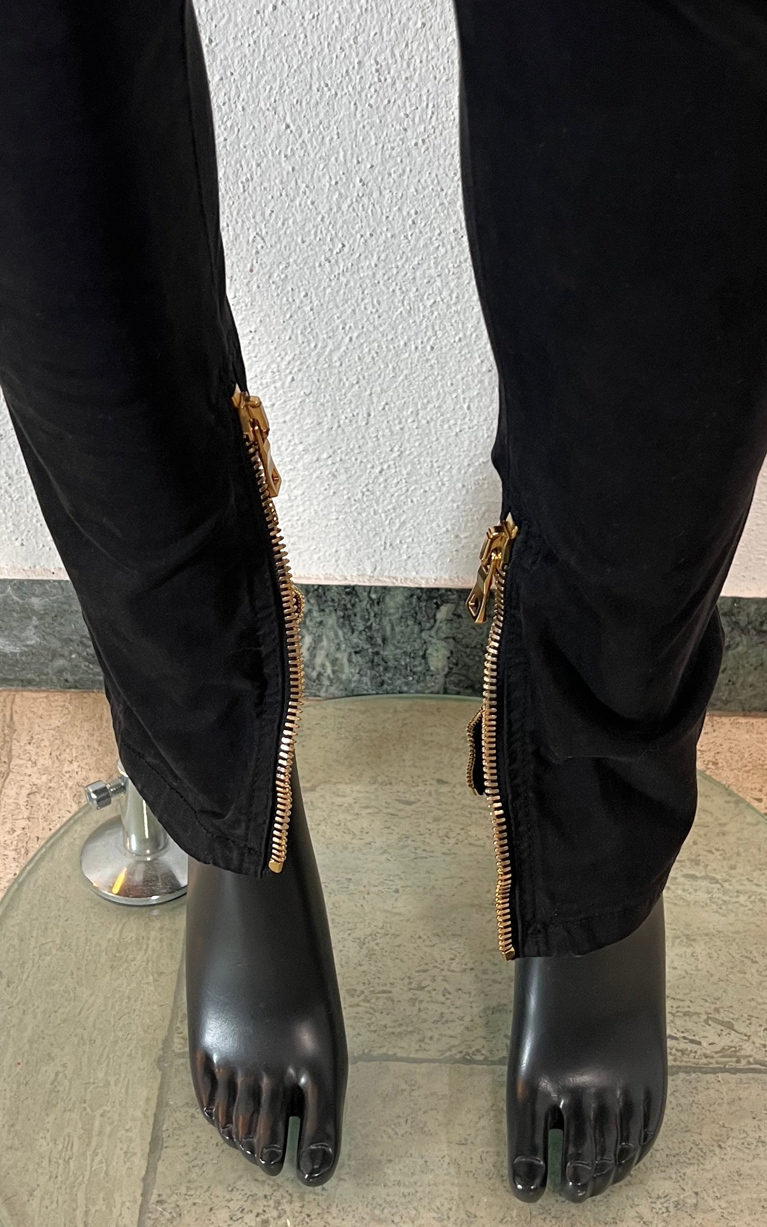Vintage Balmain Biker Pants Black Denim