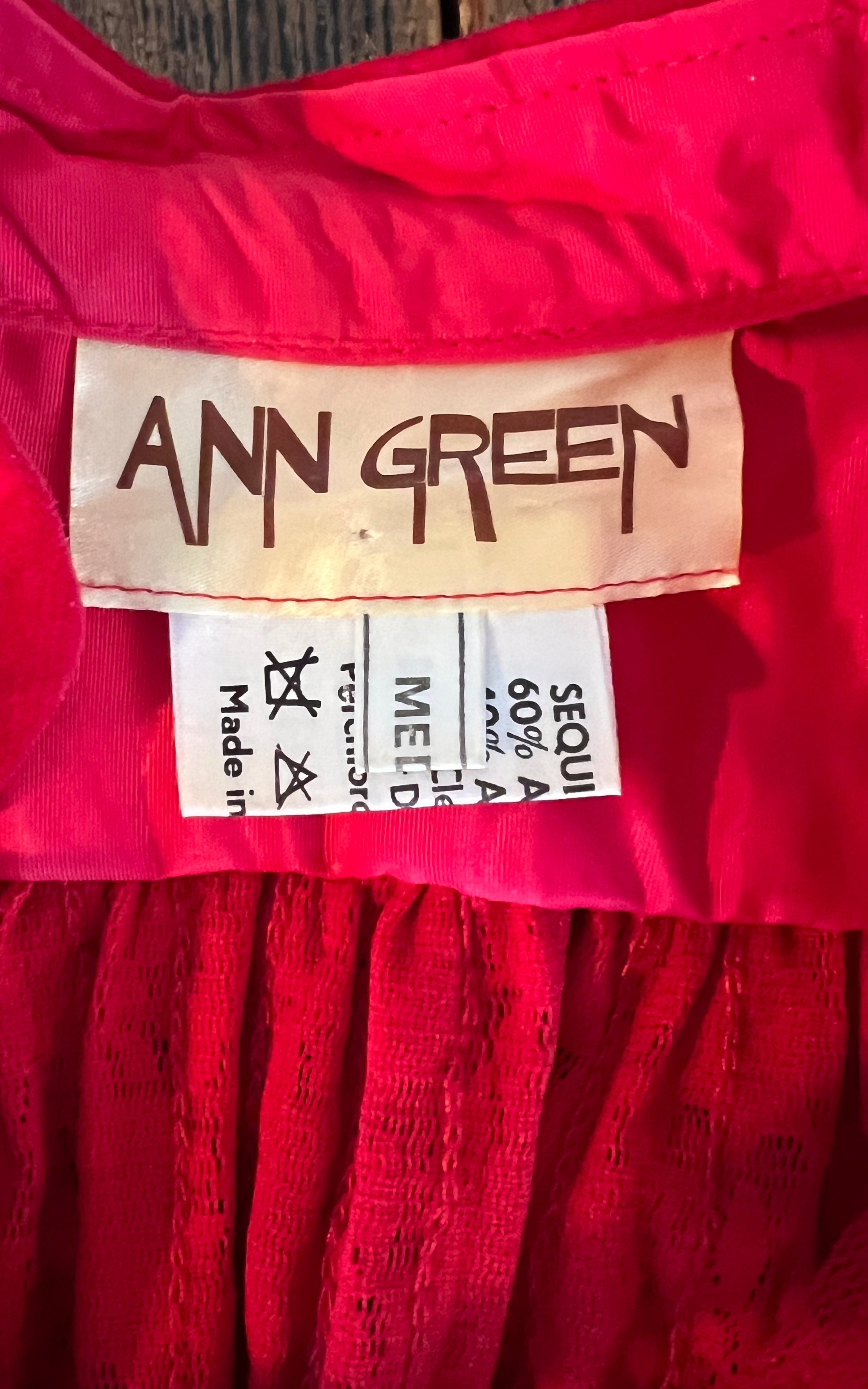 Vintage Ann Green Sequins and Velvet Shirt