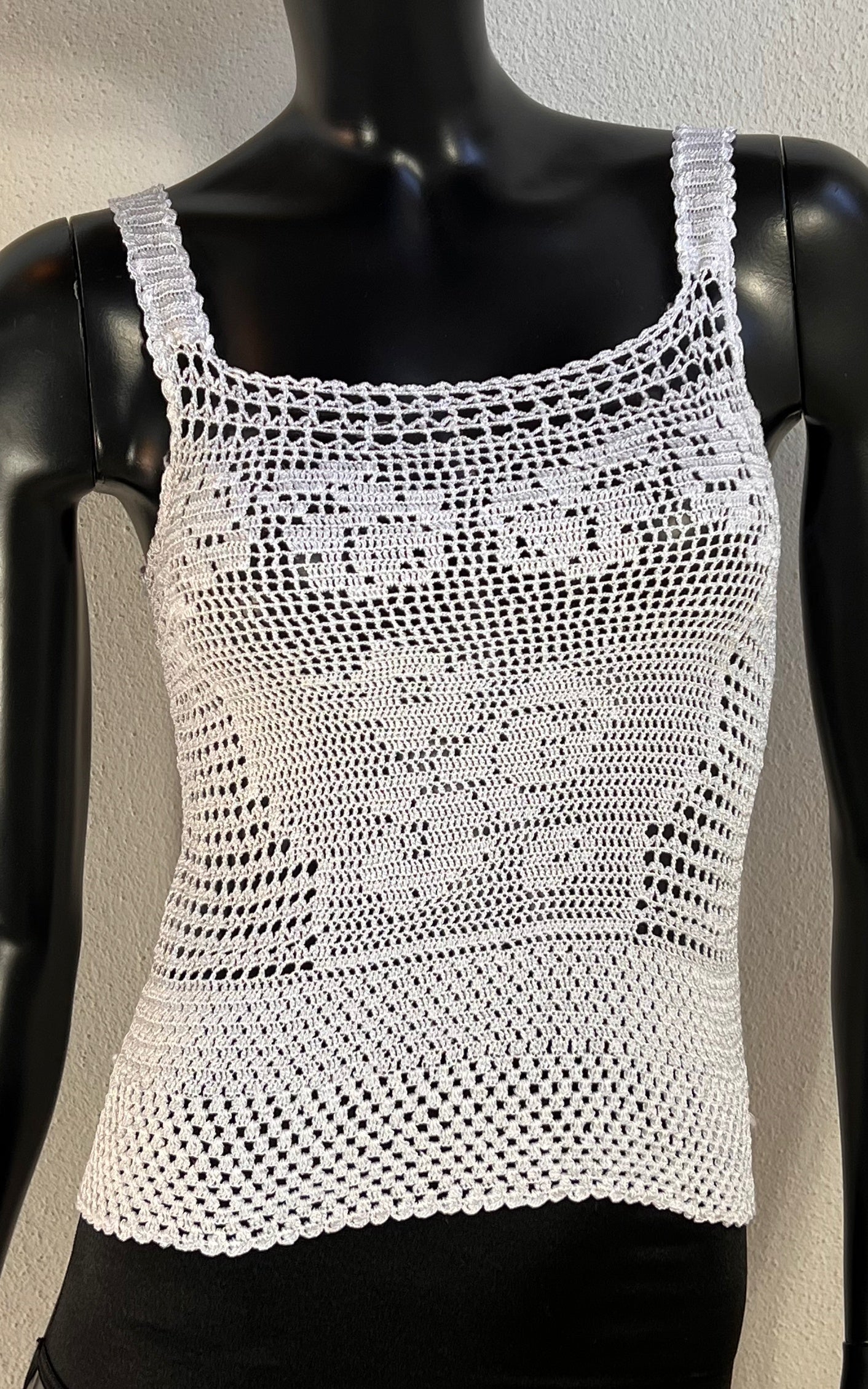 Vintage Handmade Silk Crochet Top