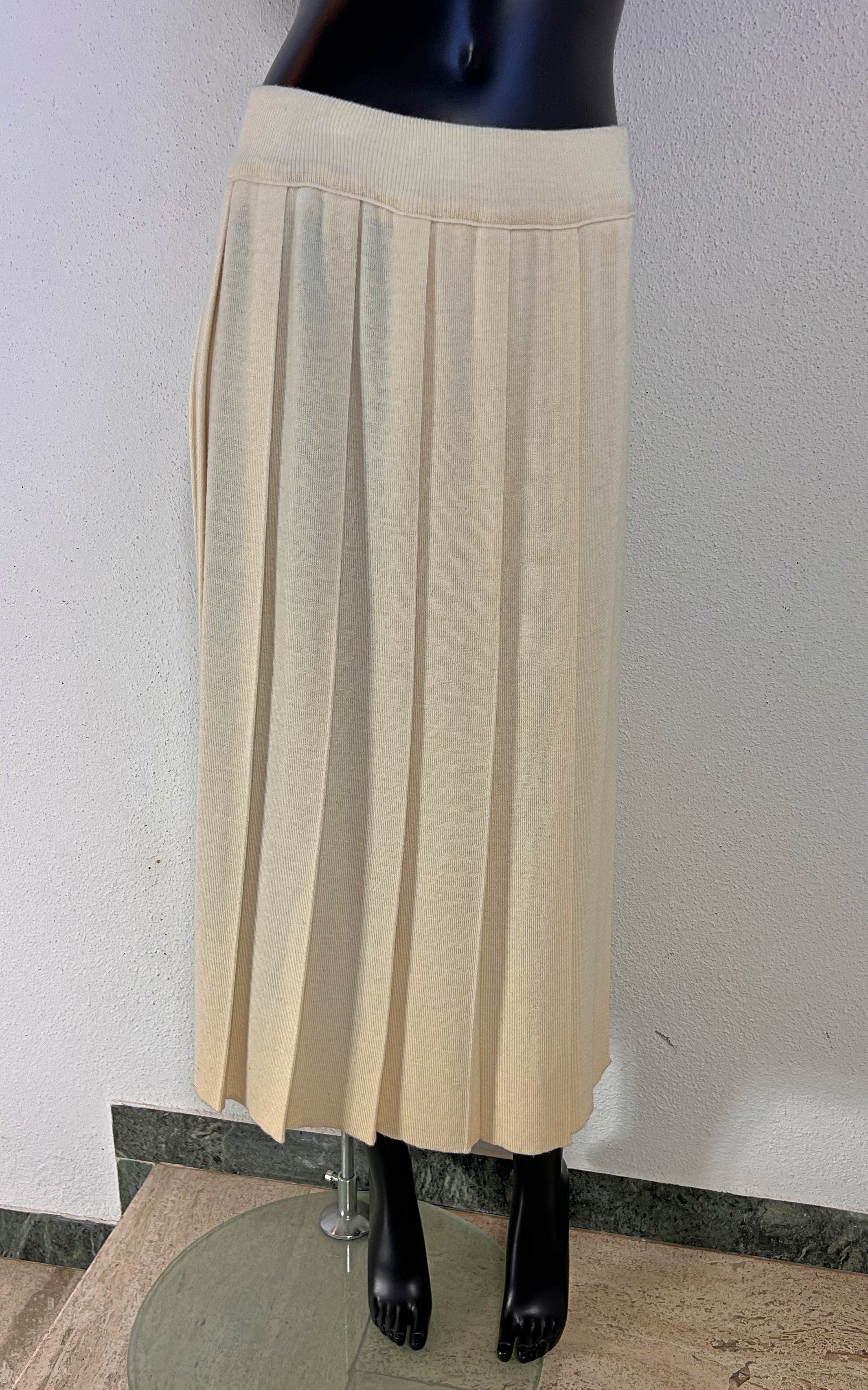 Vintage Rodier Paris Pleated Knit Skirt