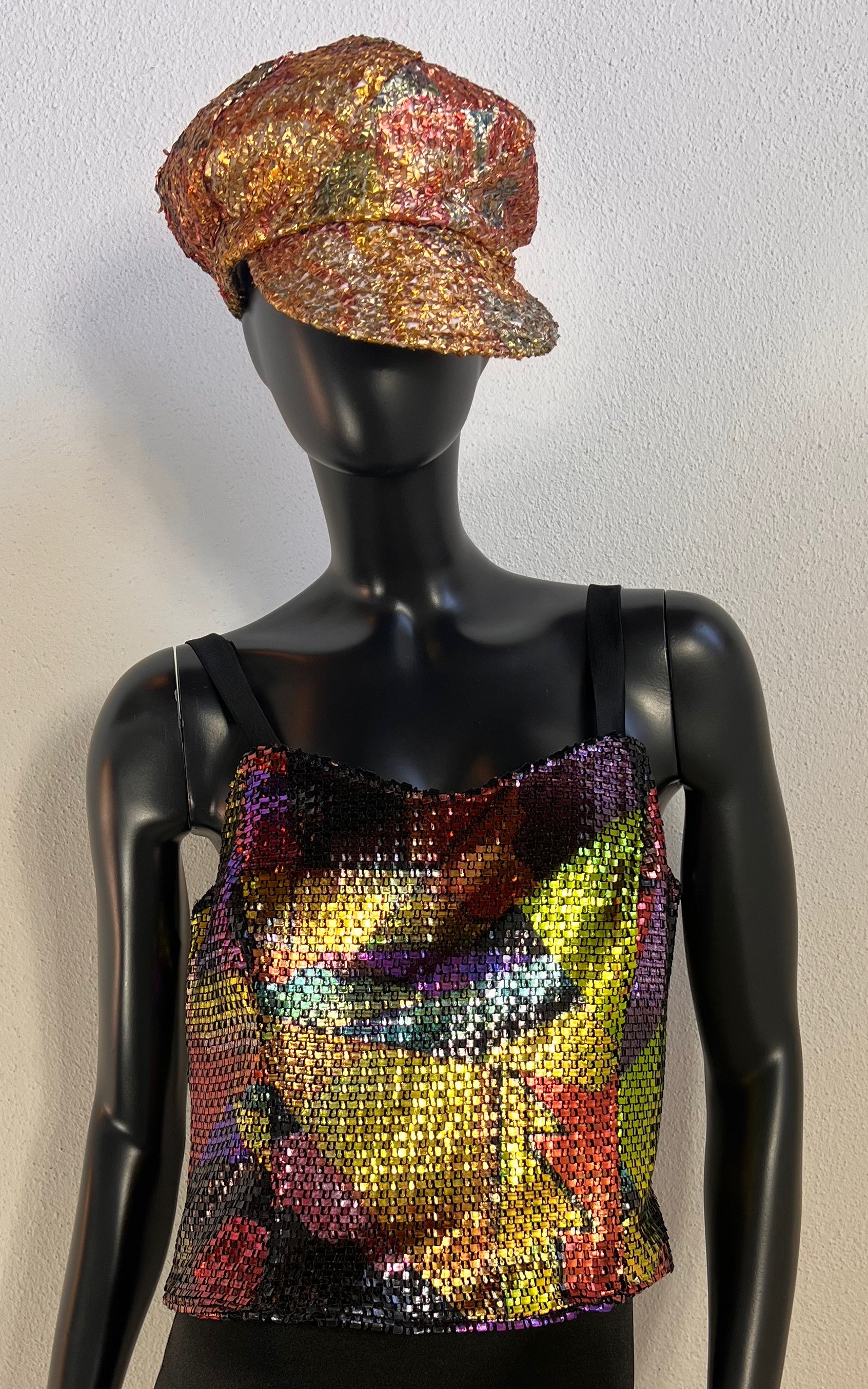 Vintage 90s Metallic Multicolor Bustier Top