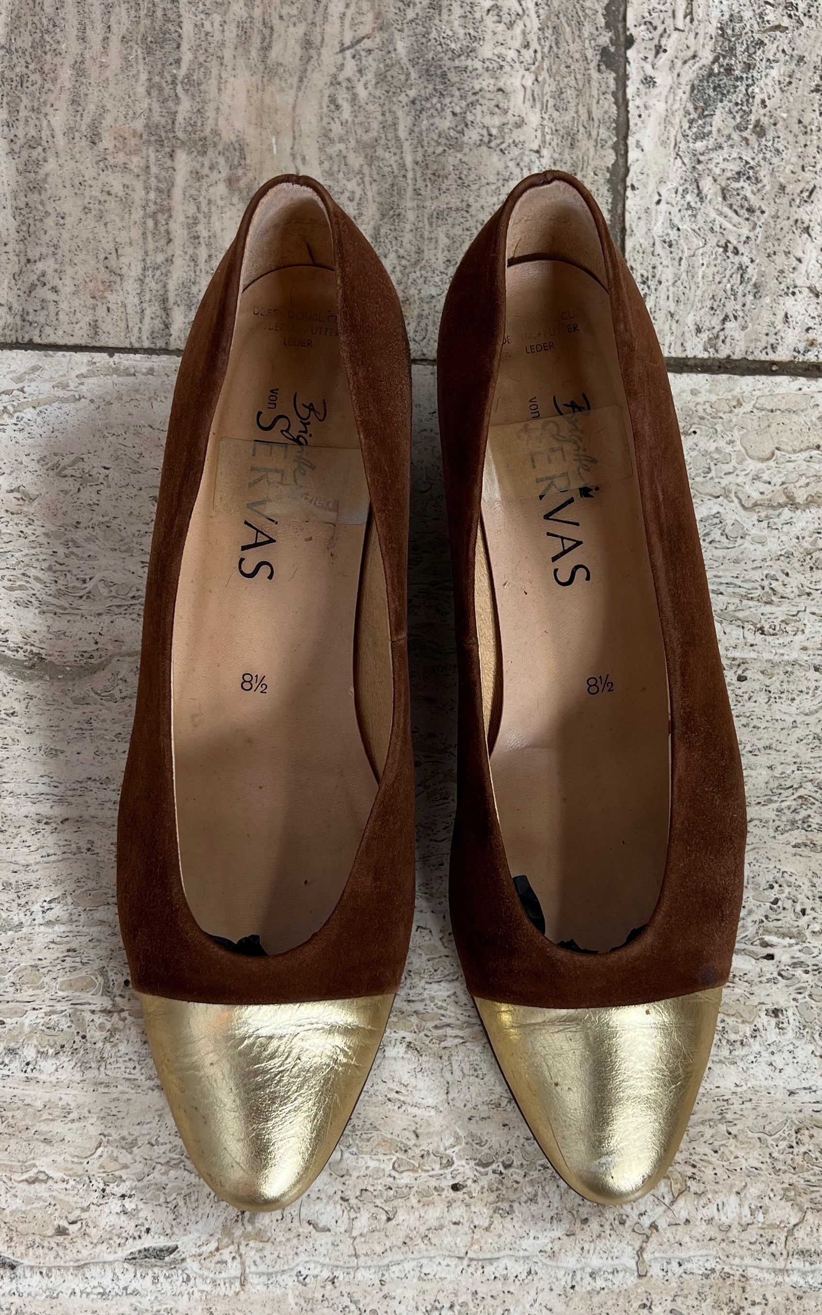 Vintage Two-Tone Leather Pumps 41