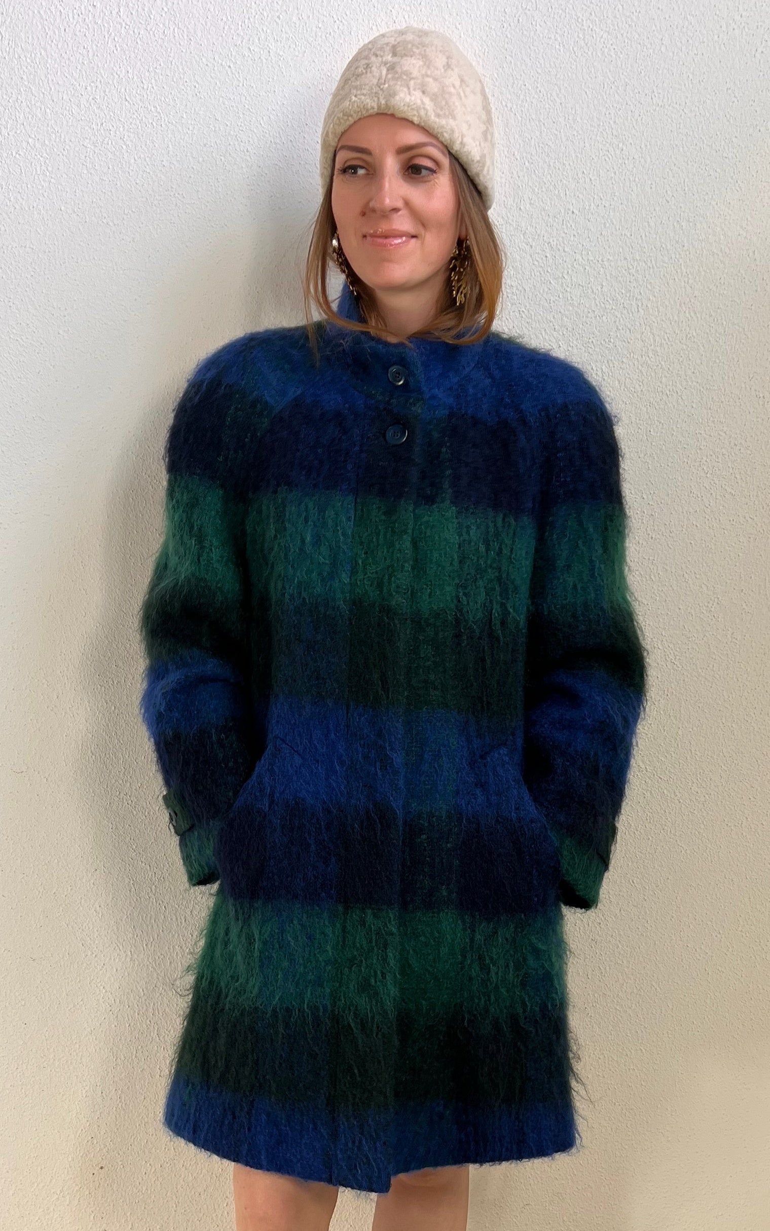 Vintage Mohair Plaid Coat