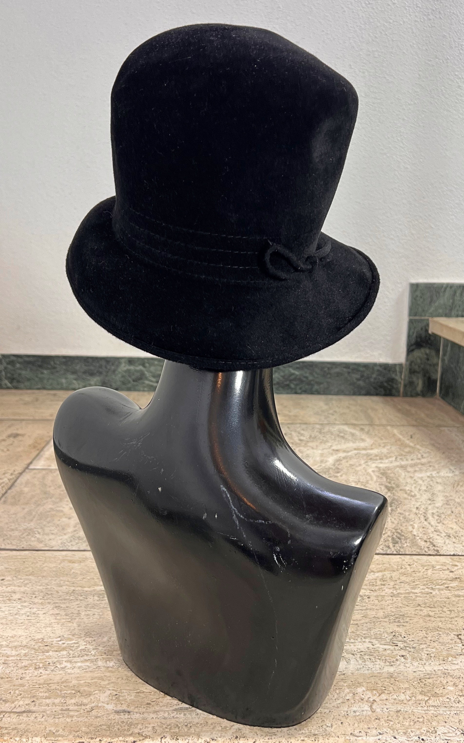 Vintage 70s Black Floppy Hat