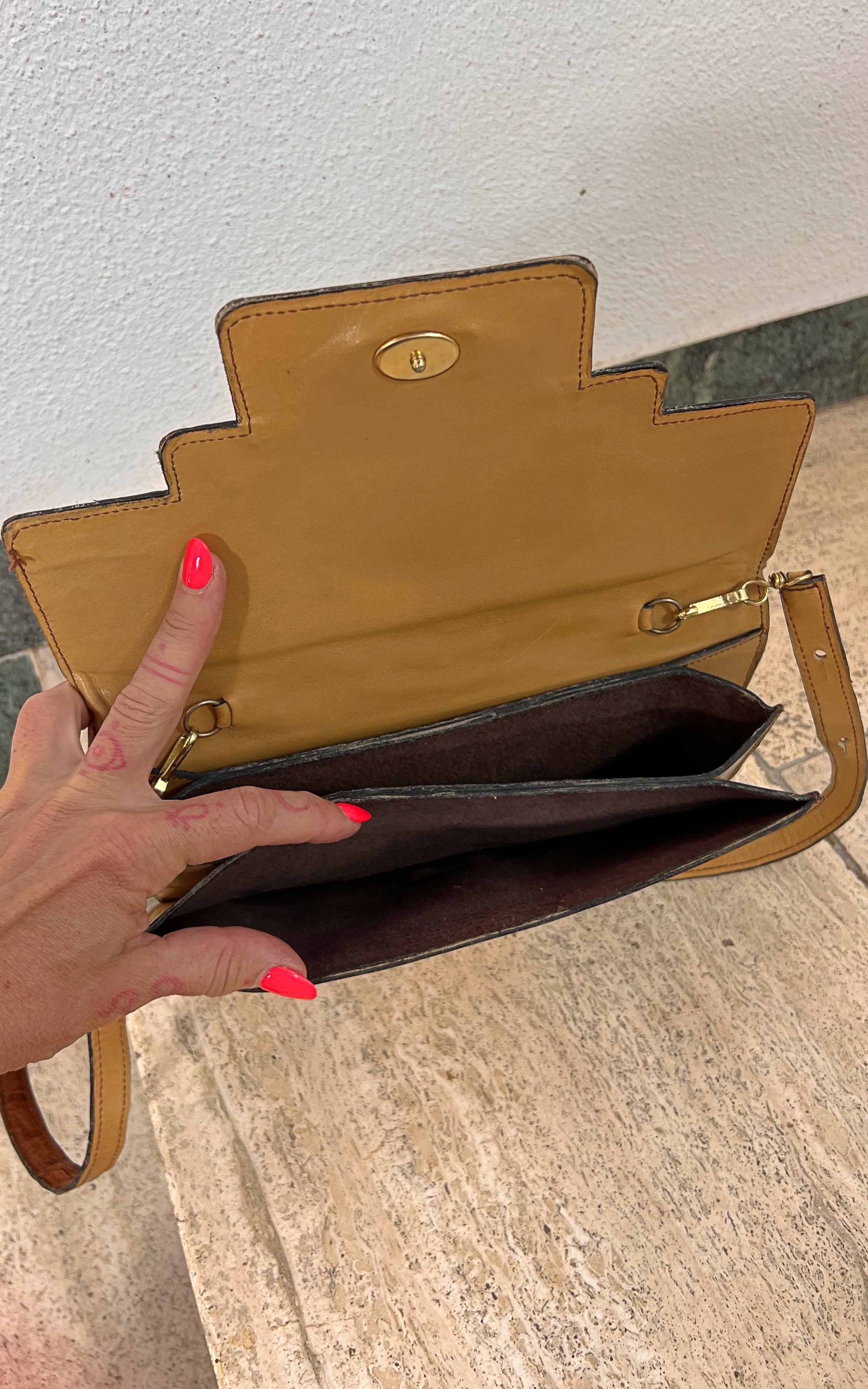 Vintage 1970s Brown Crocodile Leather Shoulder Bag